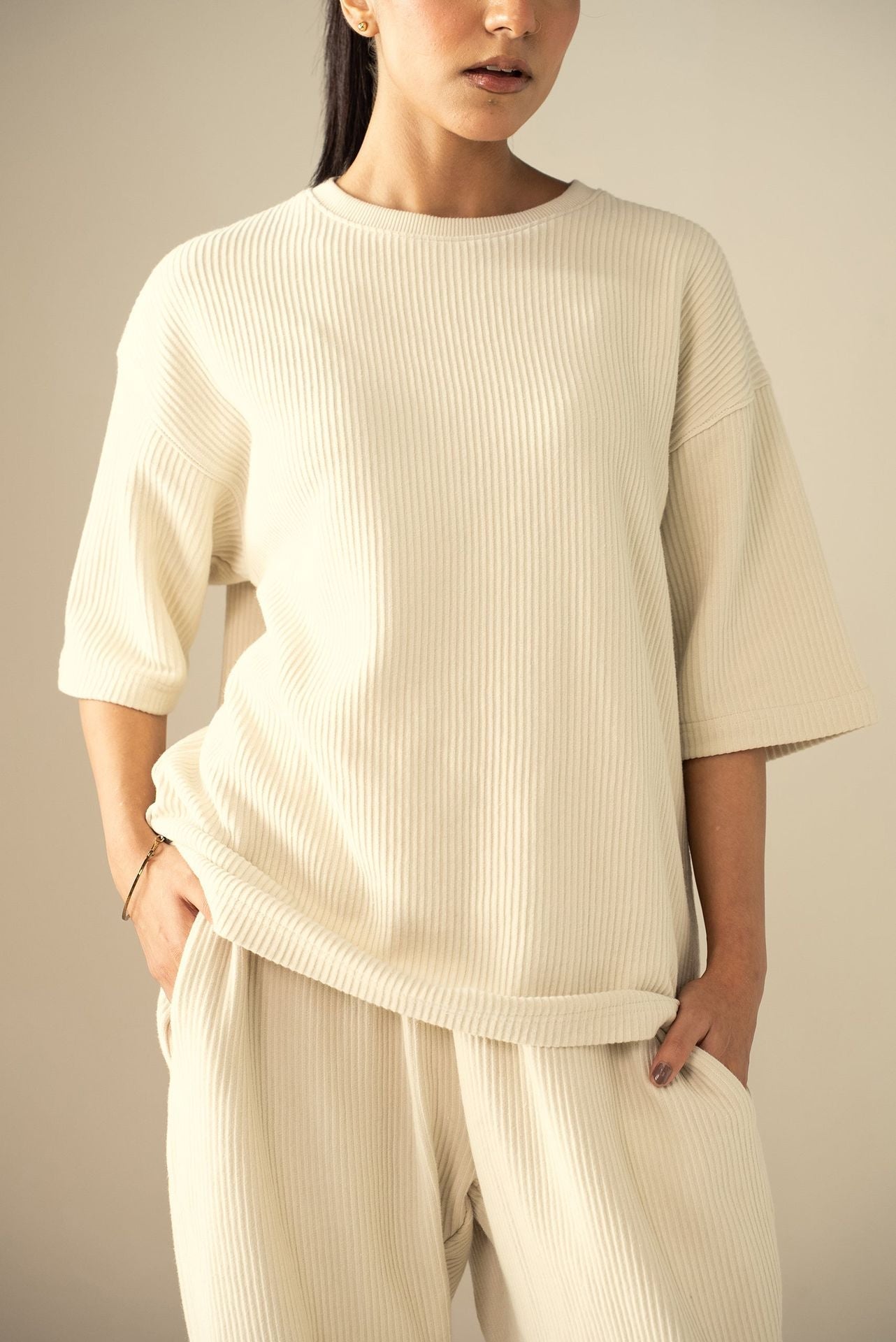 pure cotton T Shirt in Off-white