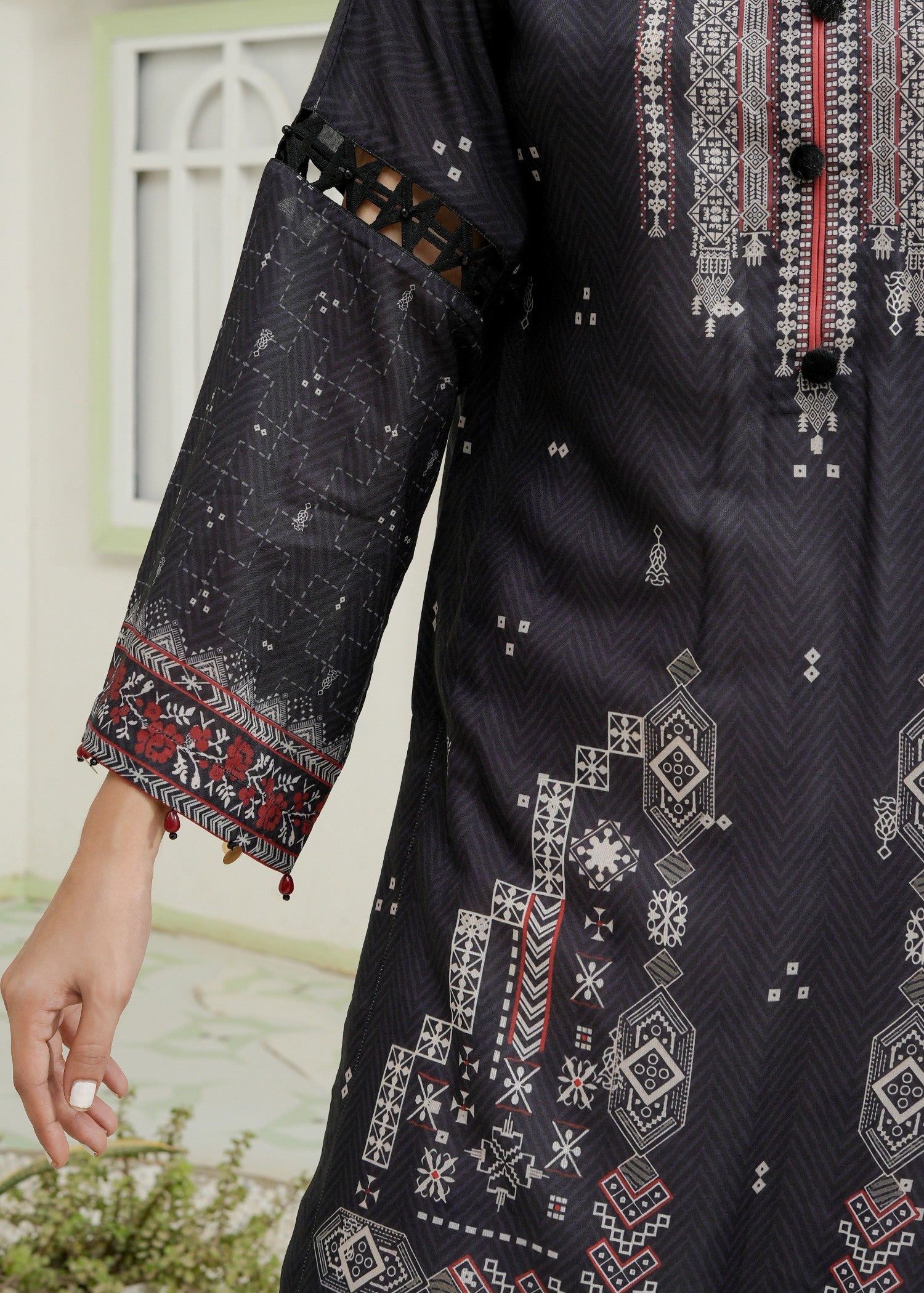 swiss lawn Unstitched in Black