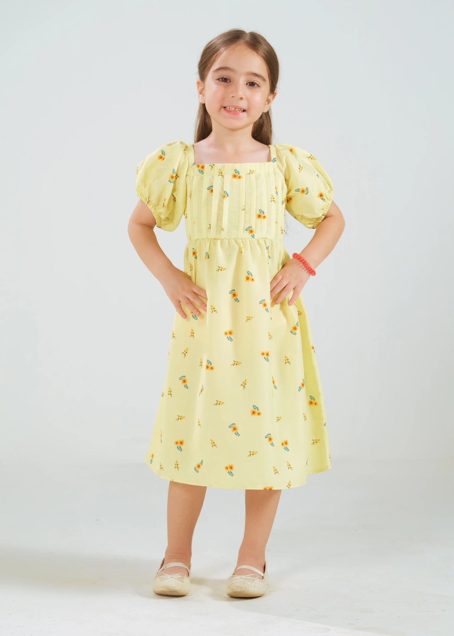 cambric Frock in Pale yellow