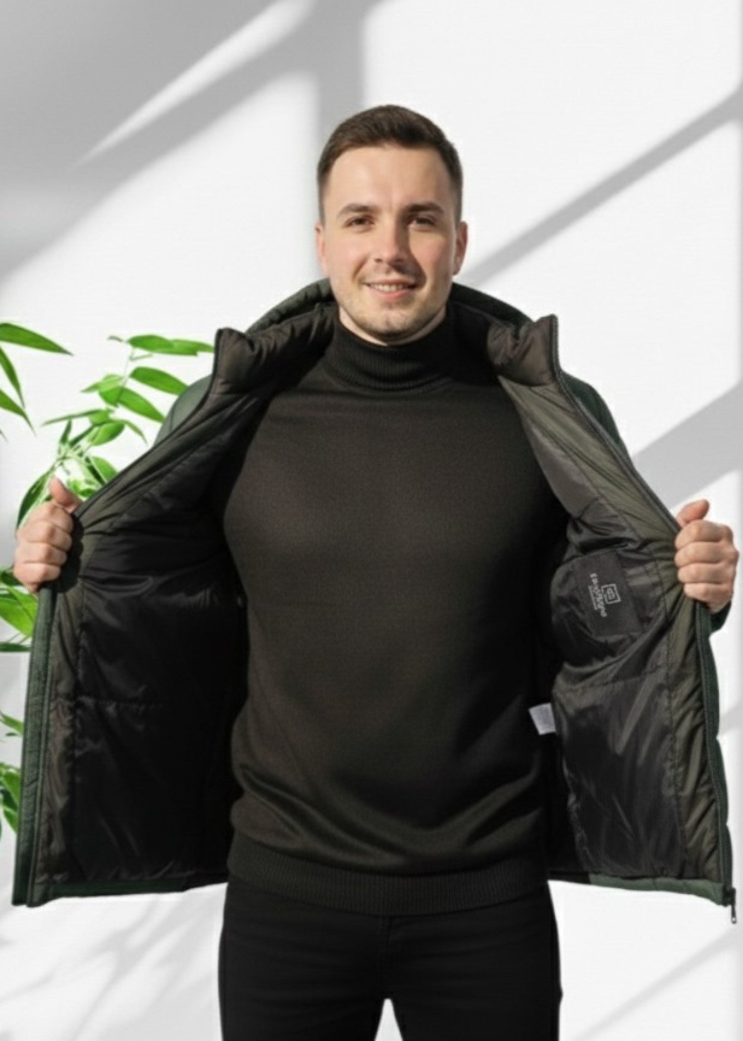 microfiber polyester Jacket in Fern green