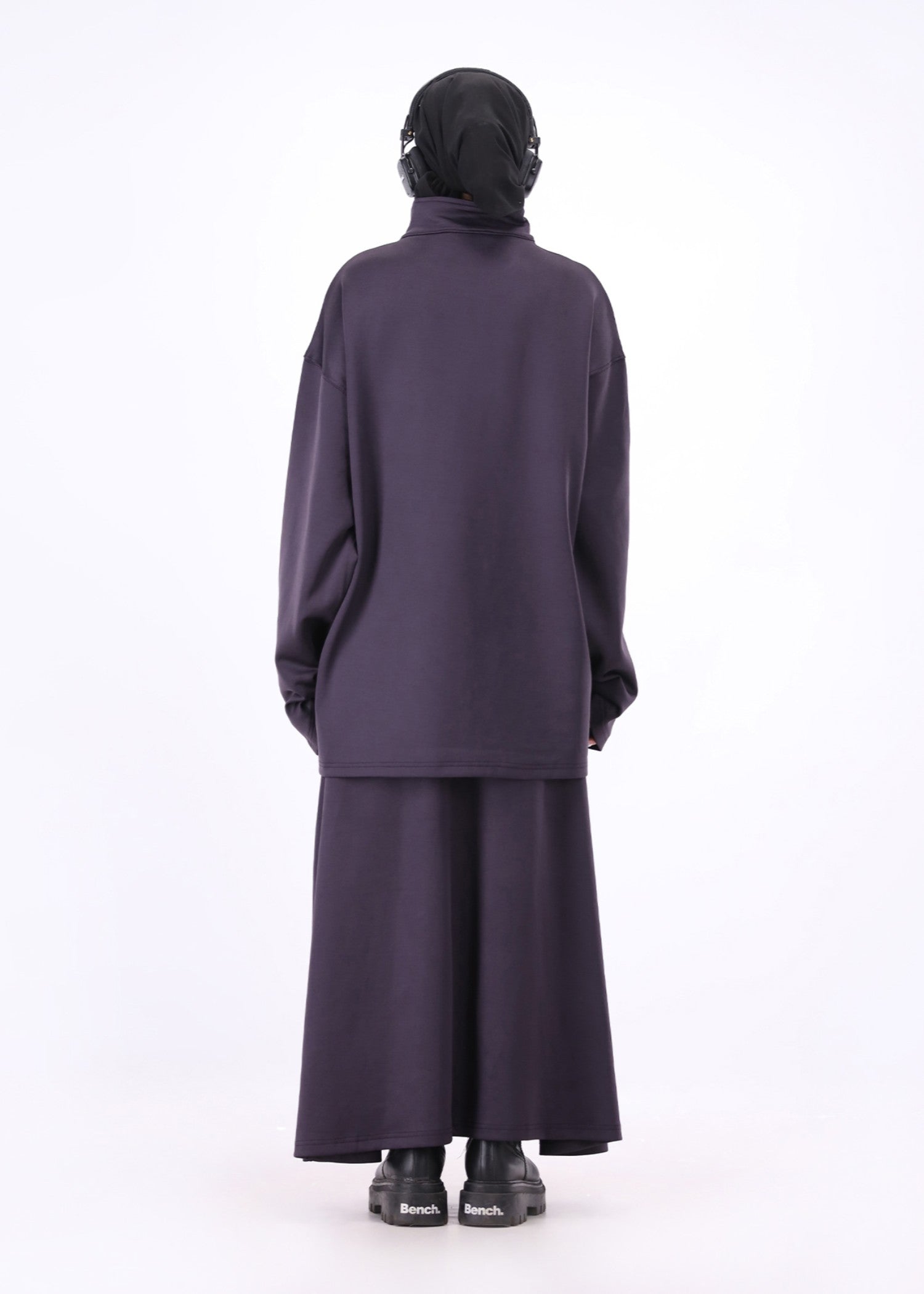 interlock knit Skirt in Egg plant