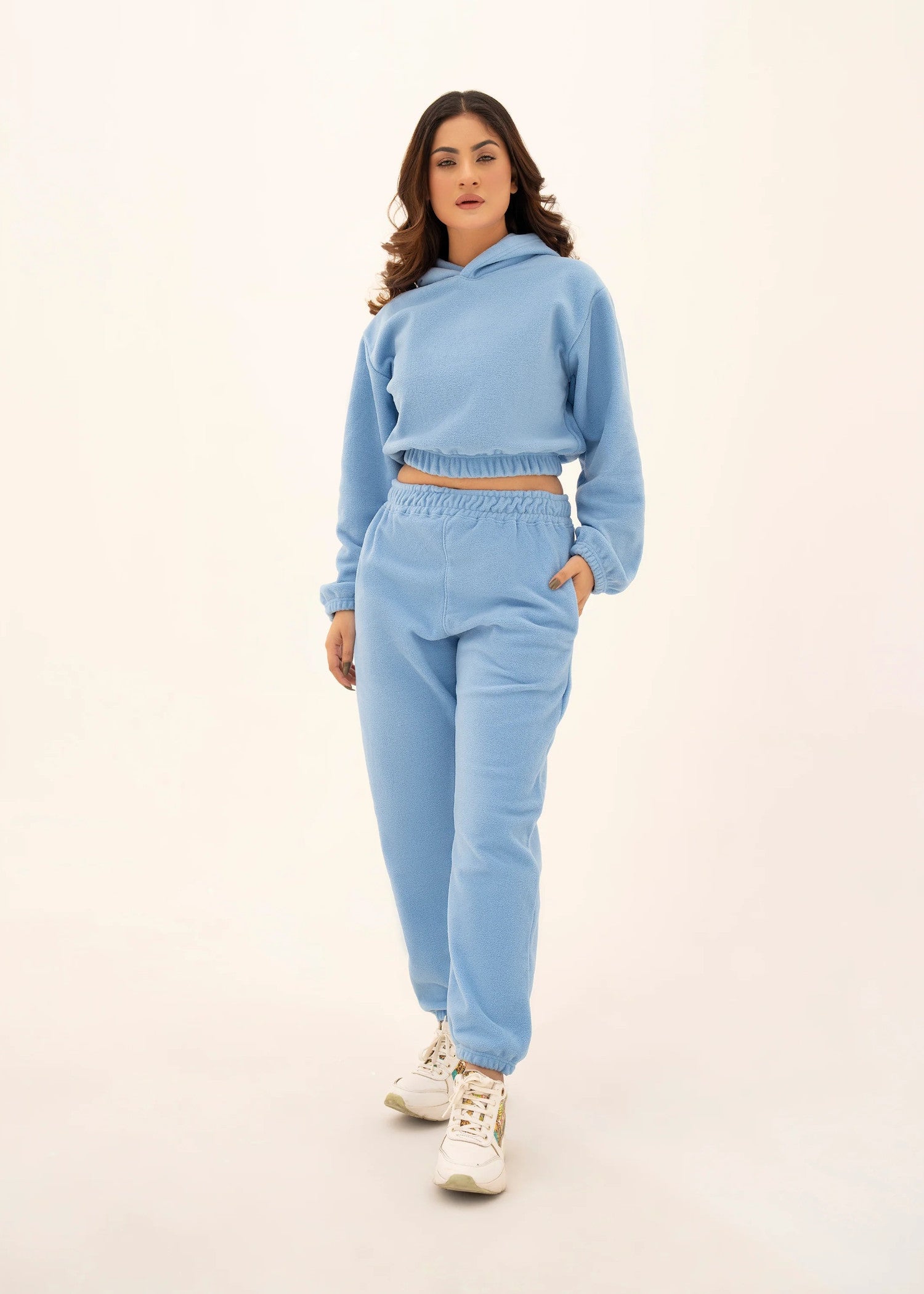 fleece Hoodie in Sky blue