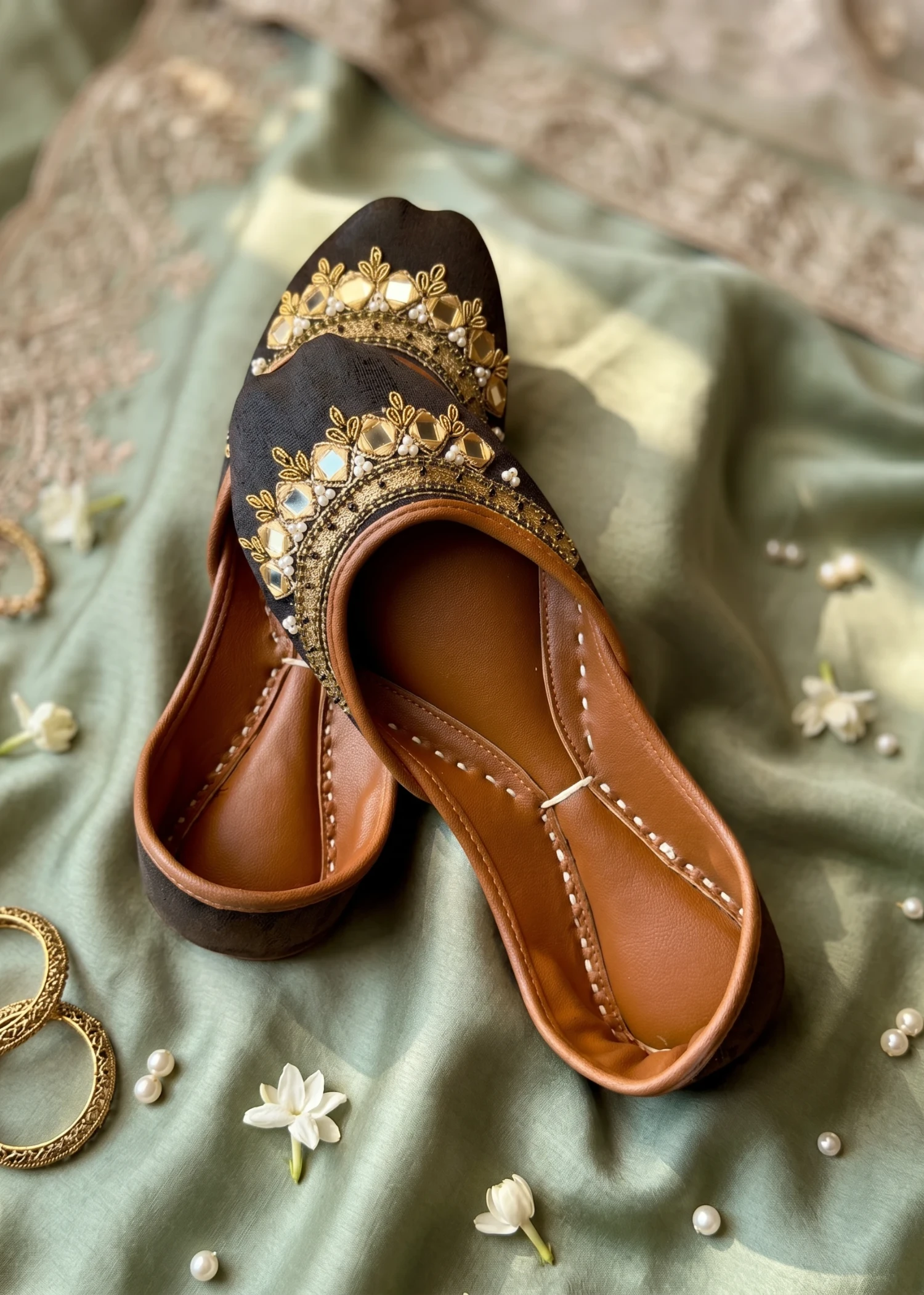 Khussa in Black by - High Quality Women Khussa NZL3784