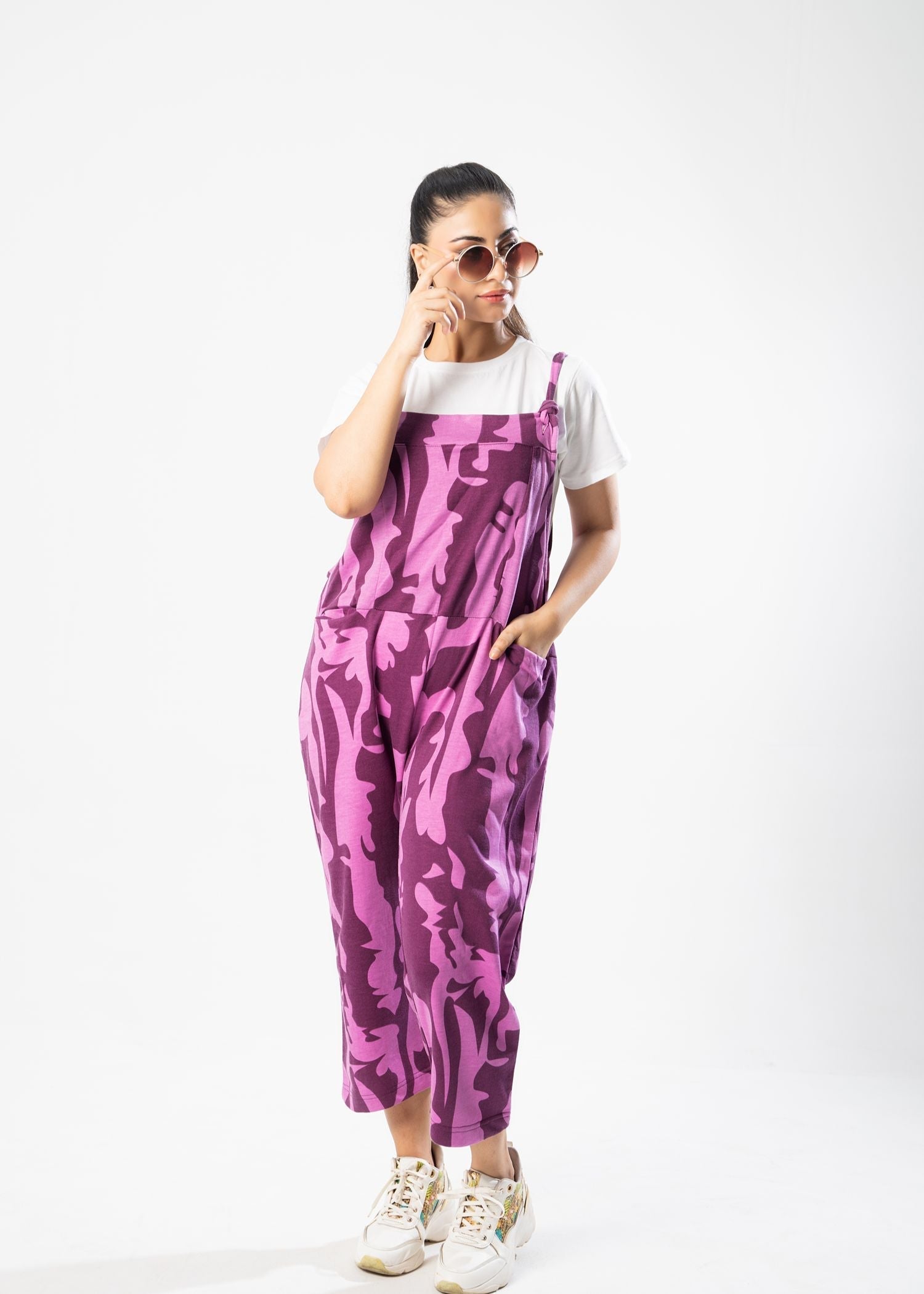 terry Jumpsuit in Shocking pink