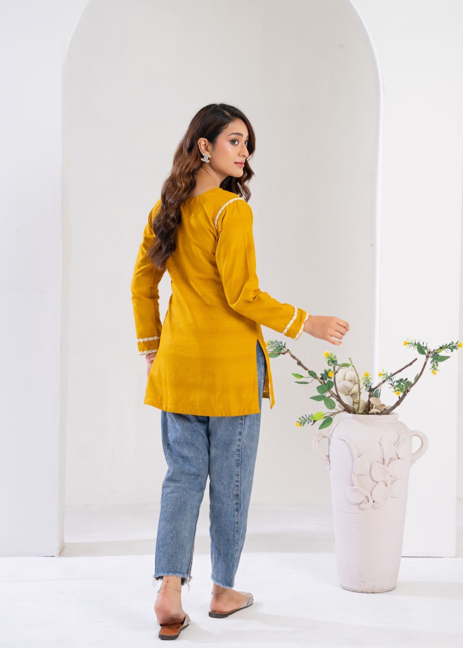 cotton Kurti in Mustard