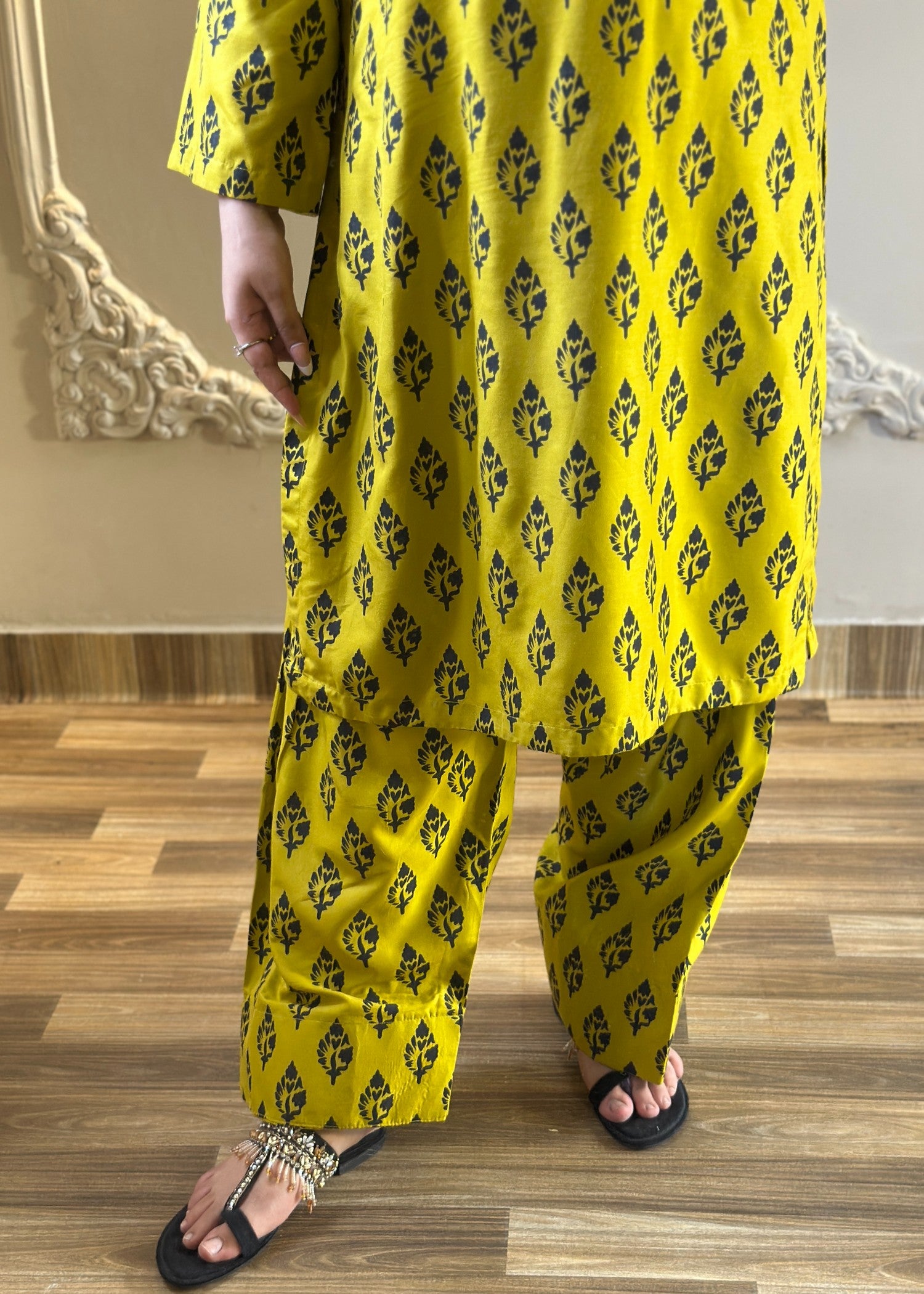arabic lawn Co Ord Sets in Acid yellow