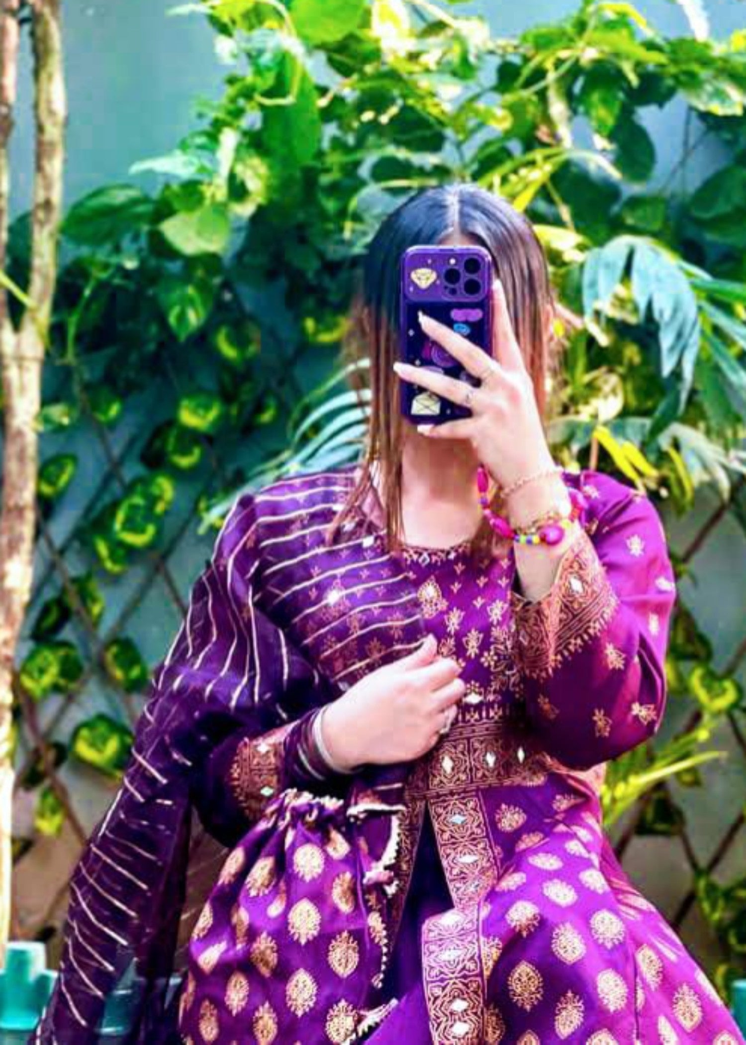 cotton satin Maxi in Purple heart