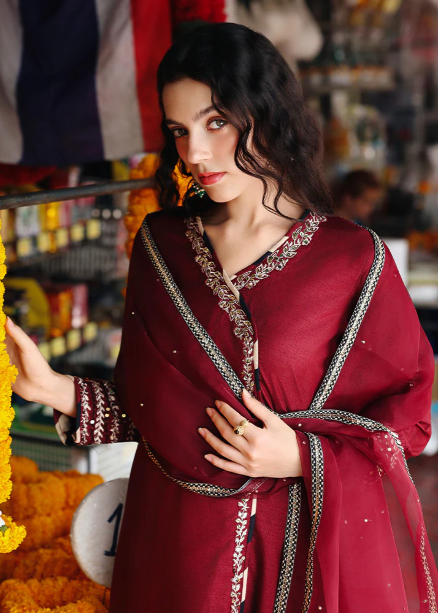 raw silk Angrakha in Maroon