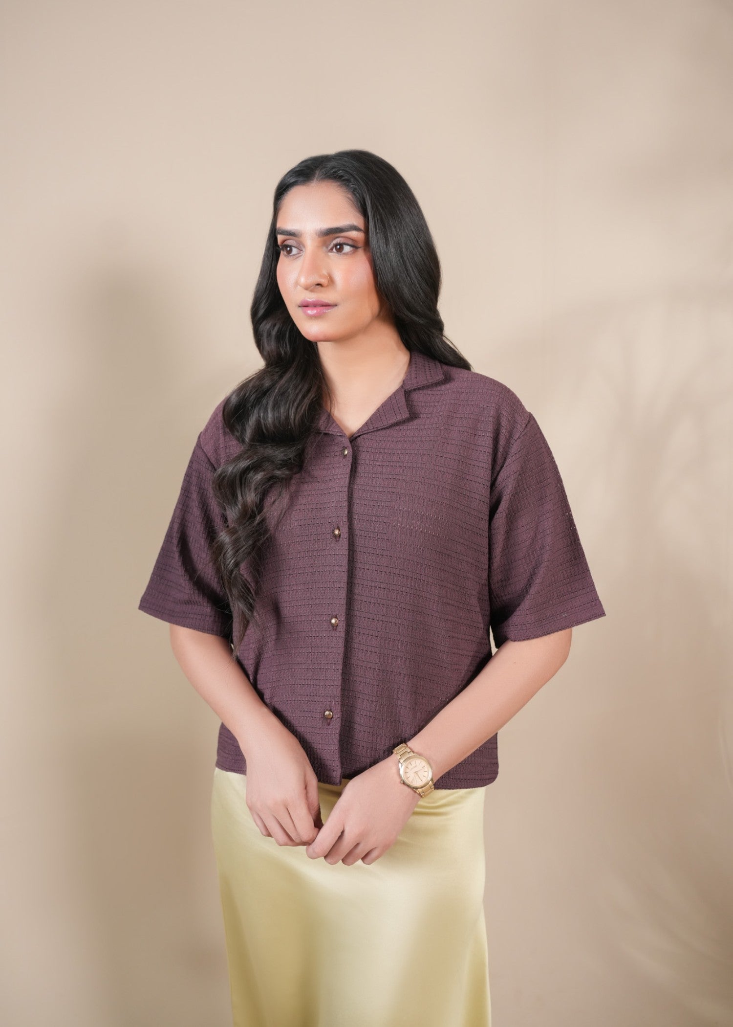 jersey knit Top in Plum