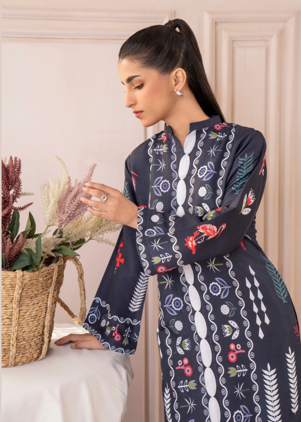 slub cambric Co Ord Sets in Dark blue