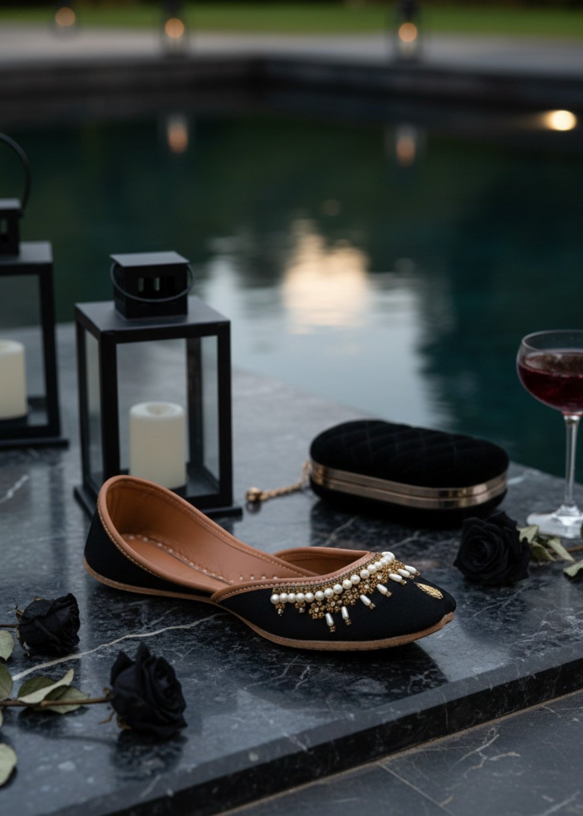 Khussa in Black by - High Quality Women Khussa TZO2425