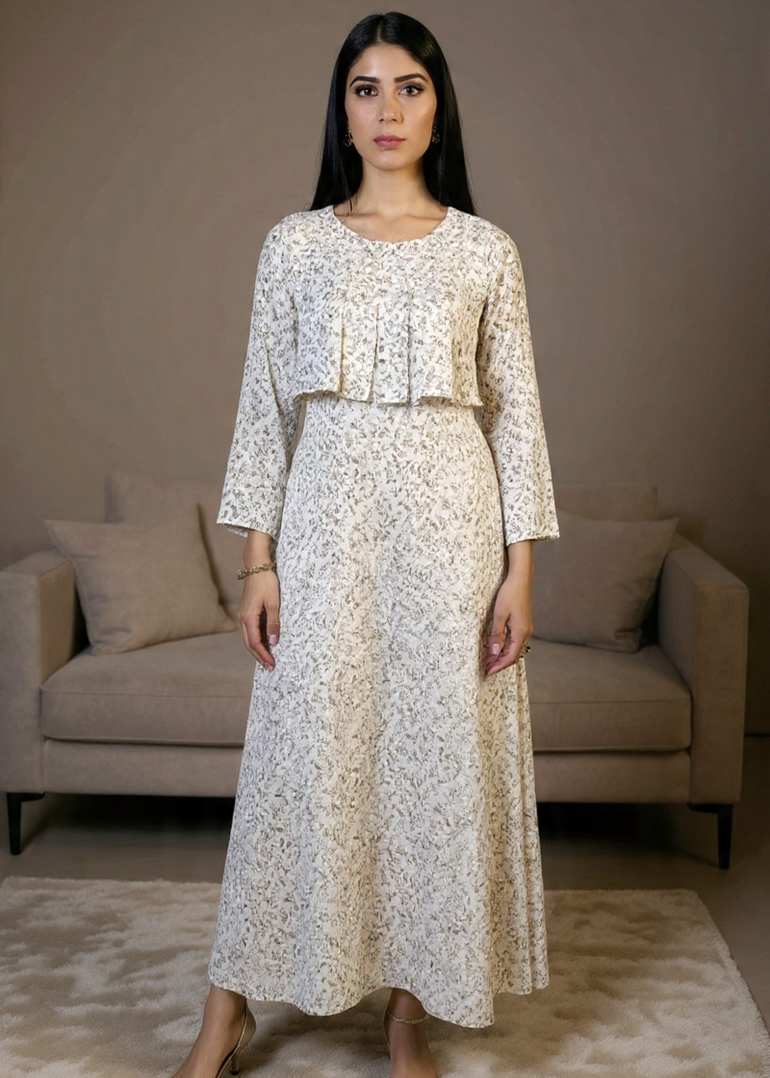 georgette Maxi in Off-white
