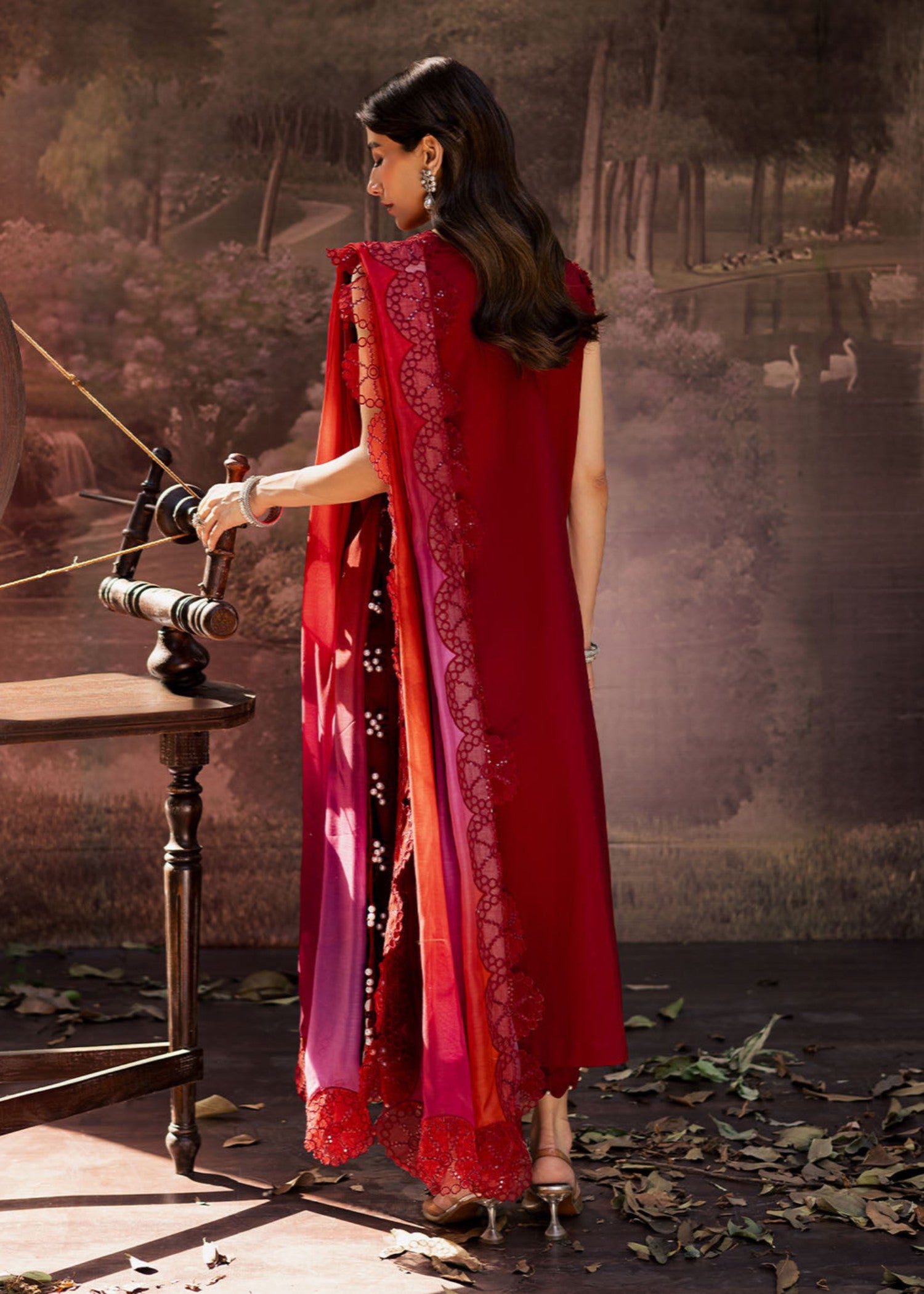 lawn Unstitched in Venetian red