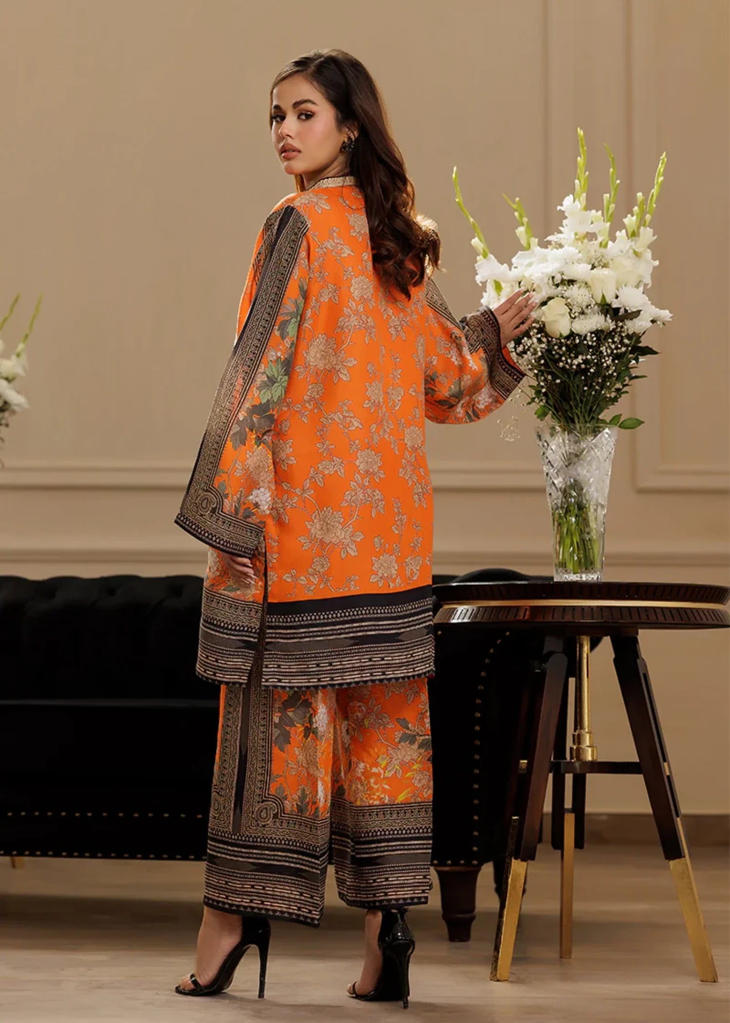 silk Co Ord Sets in Orange