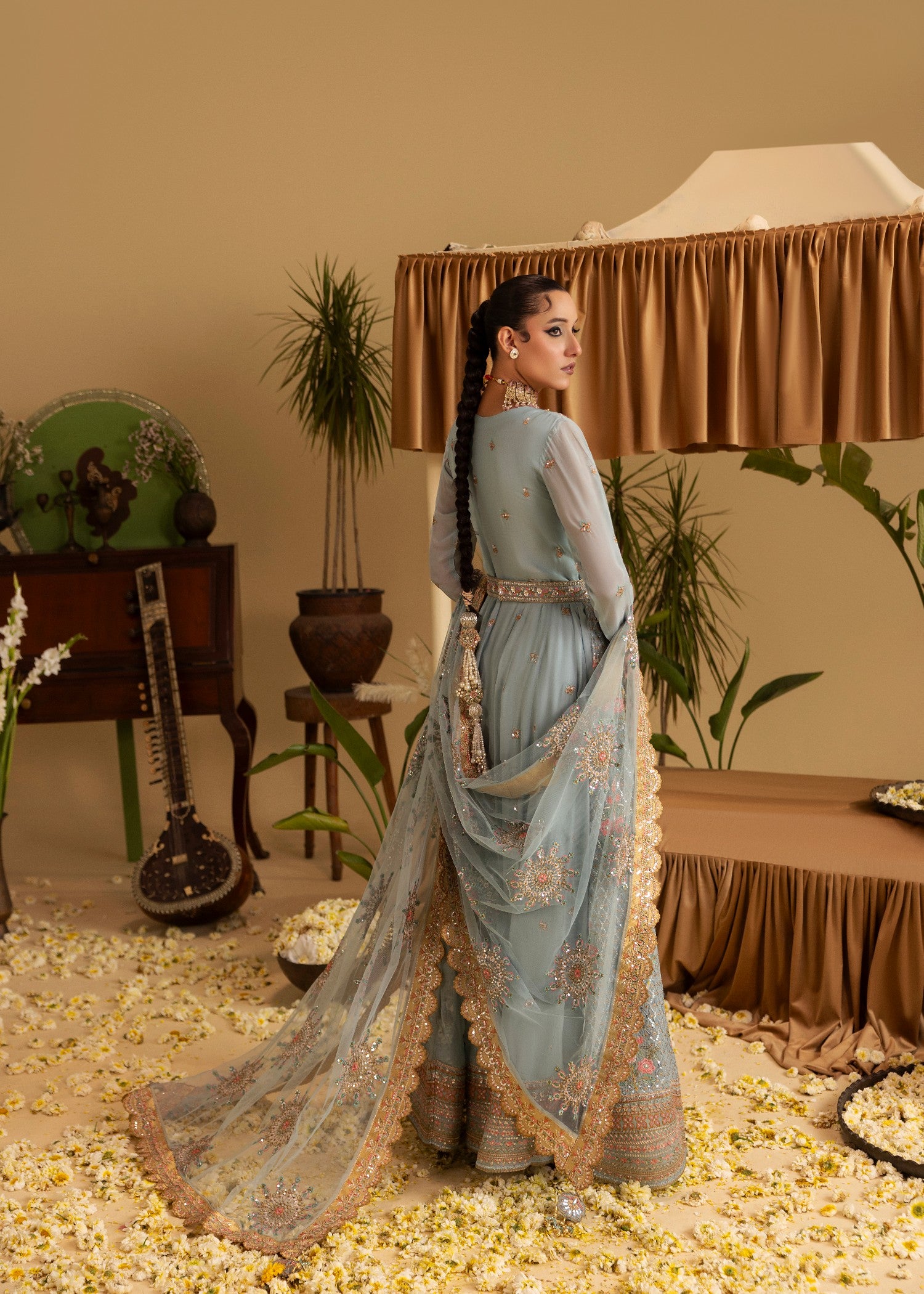 chiffon Maxi in Powder blue