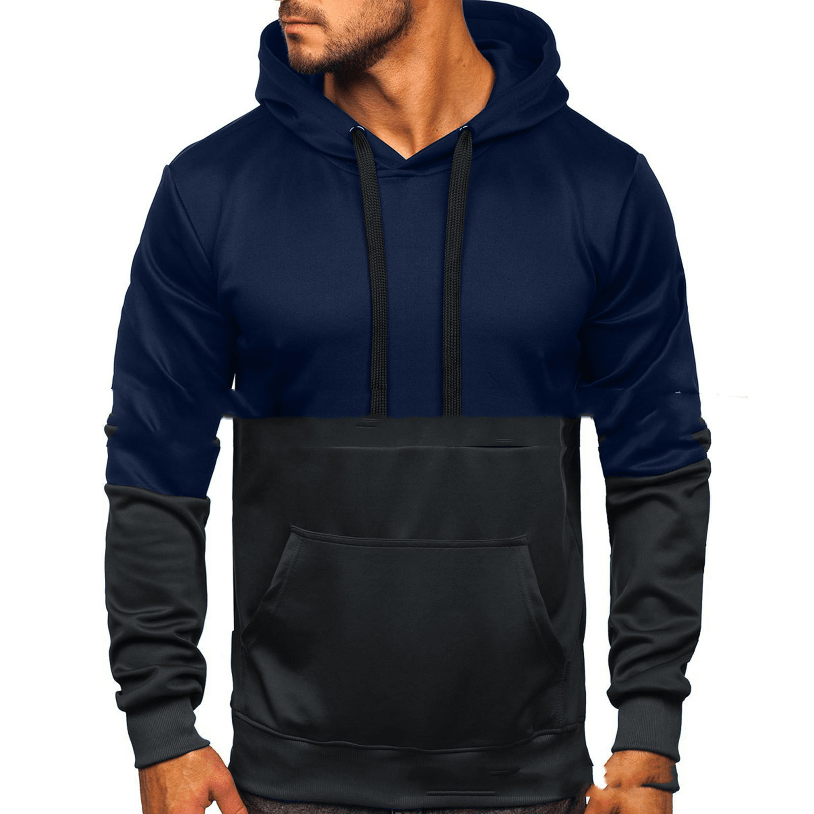 Color Block Hooded Couple Wear Sports Casual Sweater