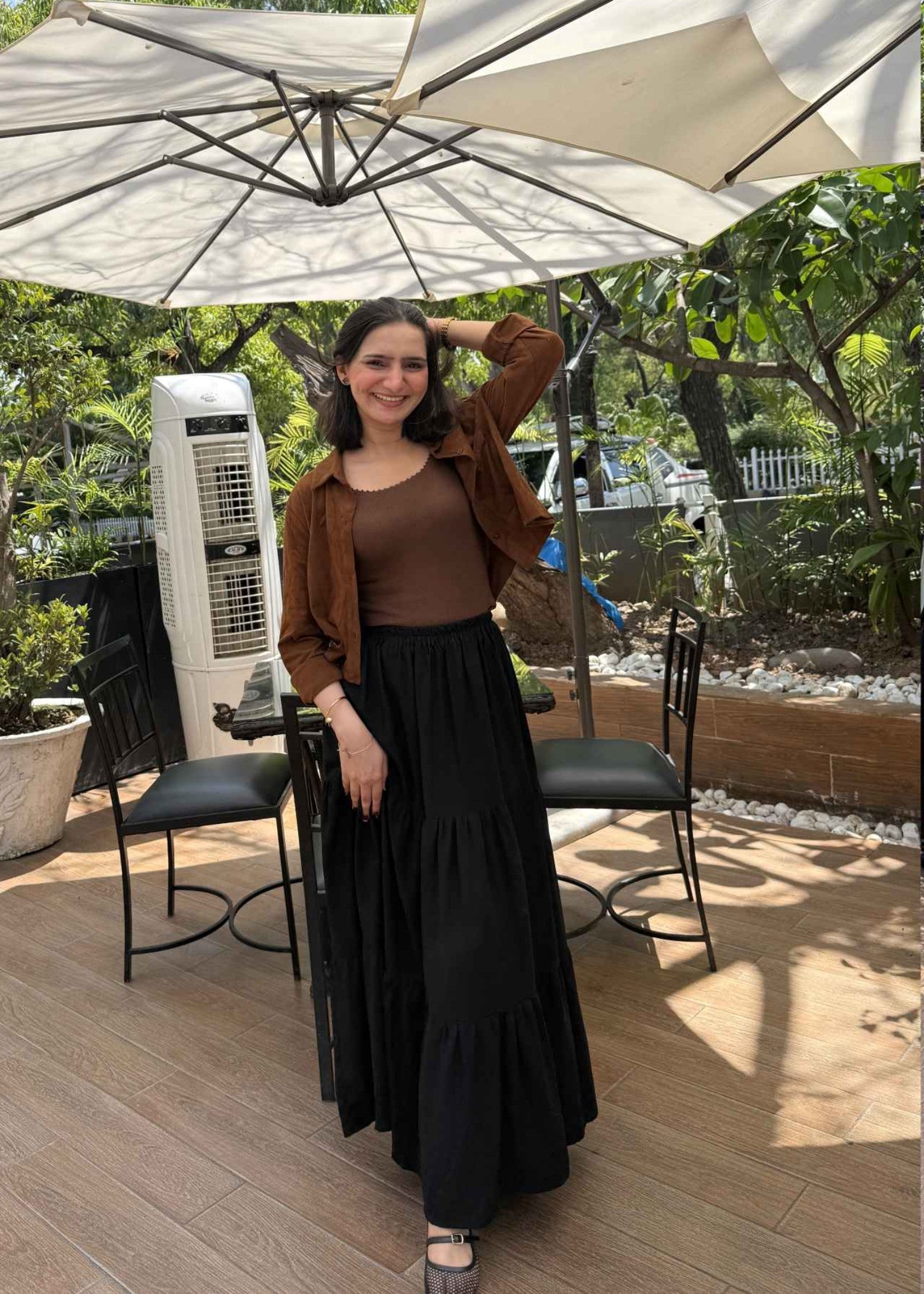 linen Skirt in Black