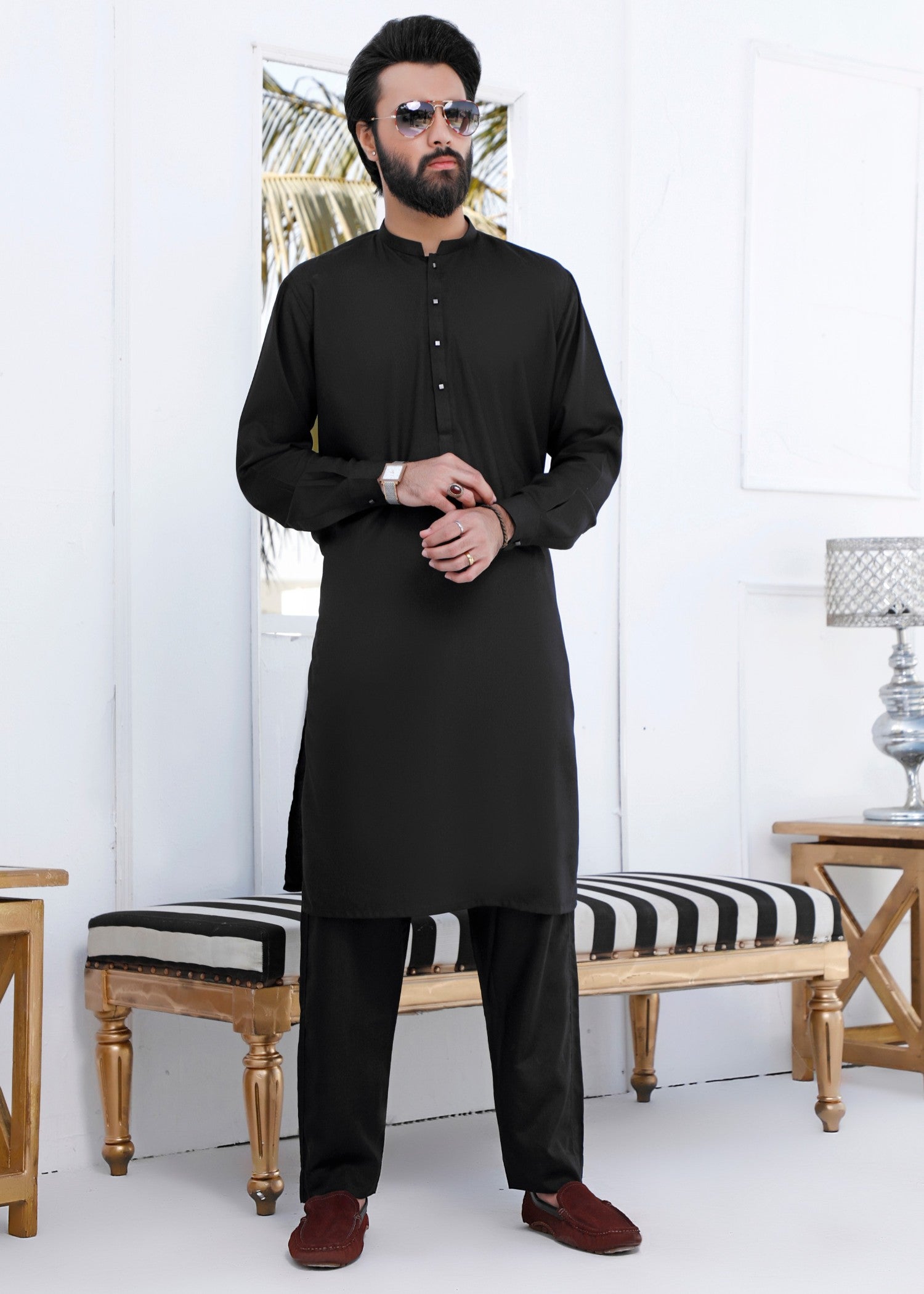 wash & wear Kurta Set in Black by The Great Masters (TGM)