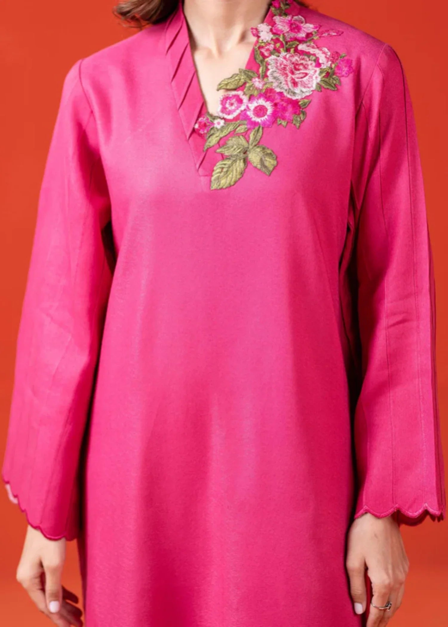 dobby Kurta Set in Bubblegum pink