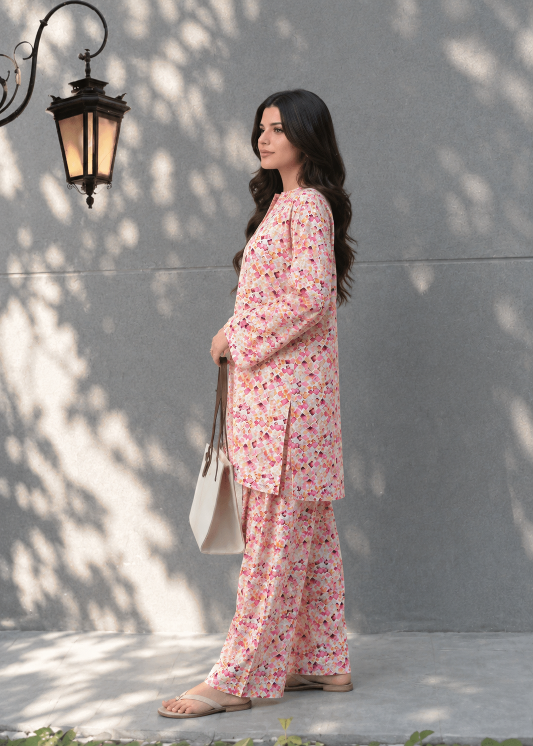 cotton Co Ord Sets in Mauve pink