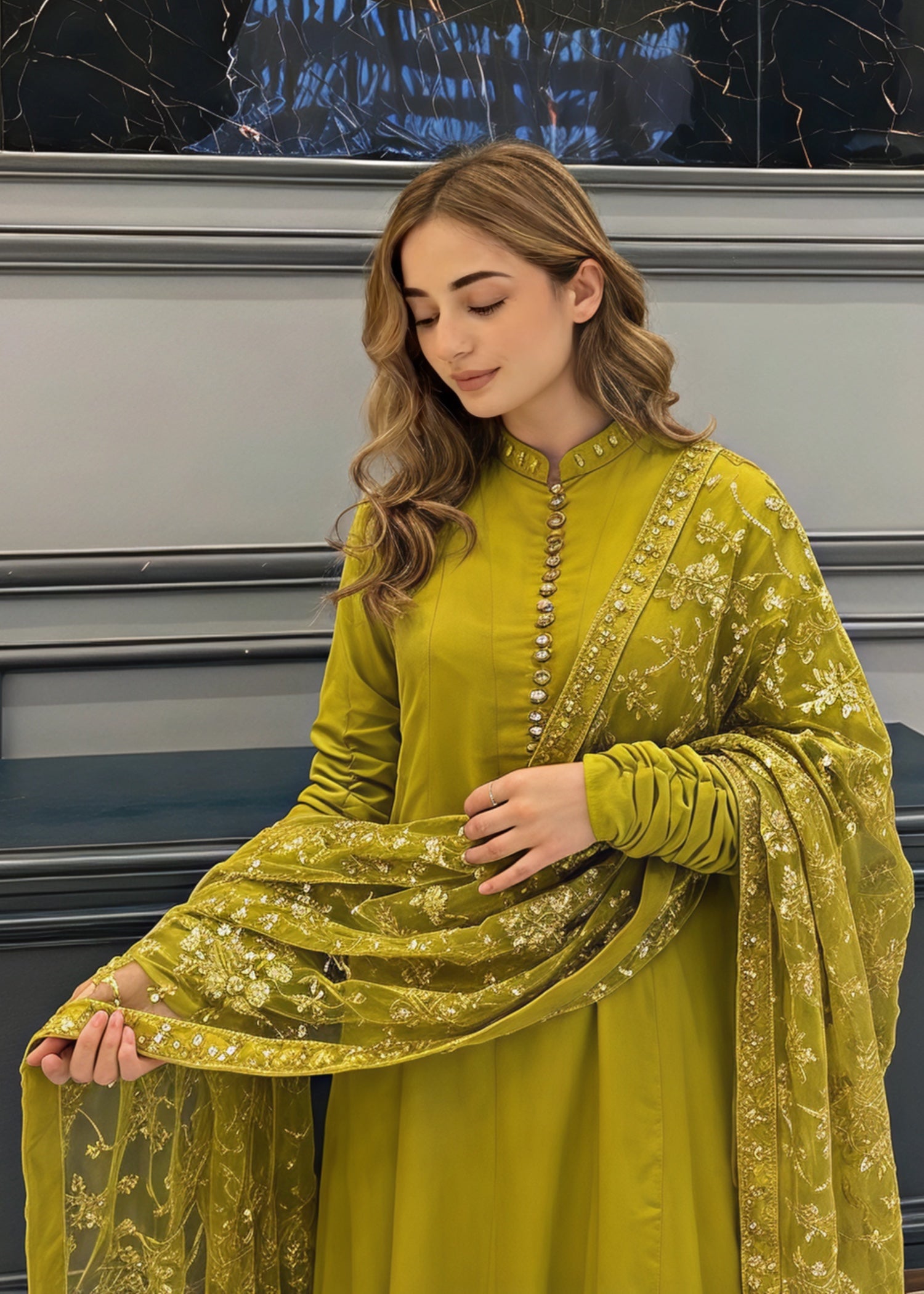 chiffon Maxi in Apple green