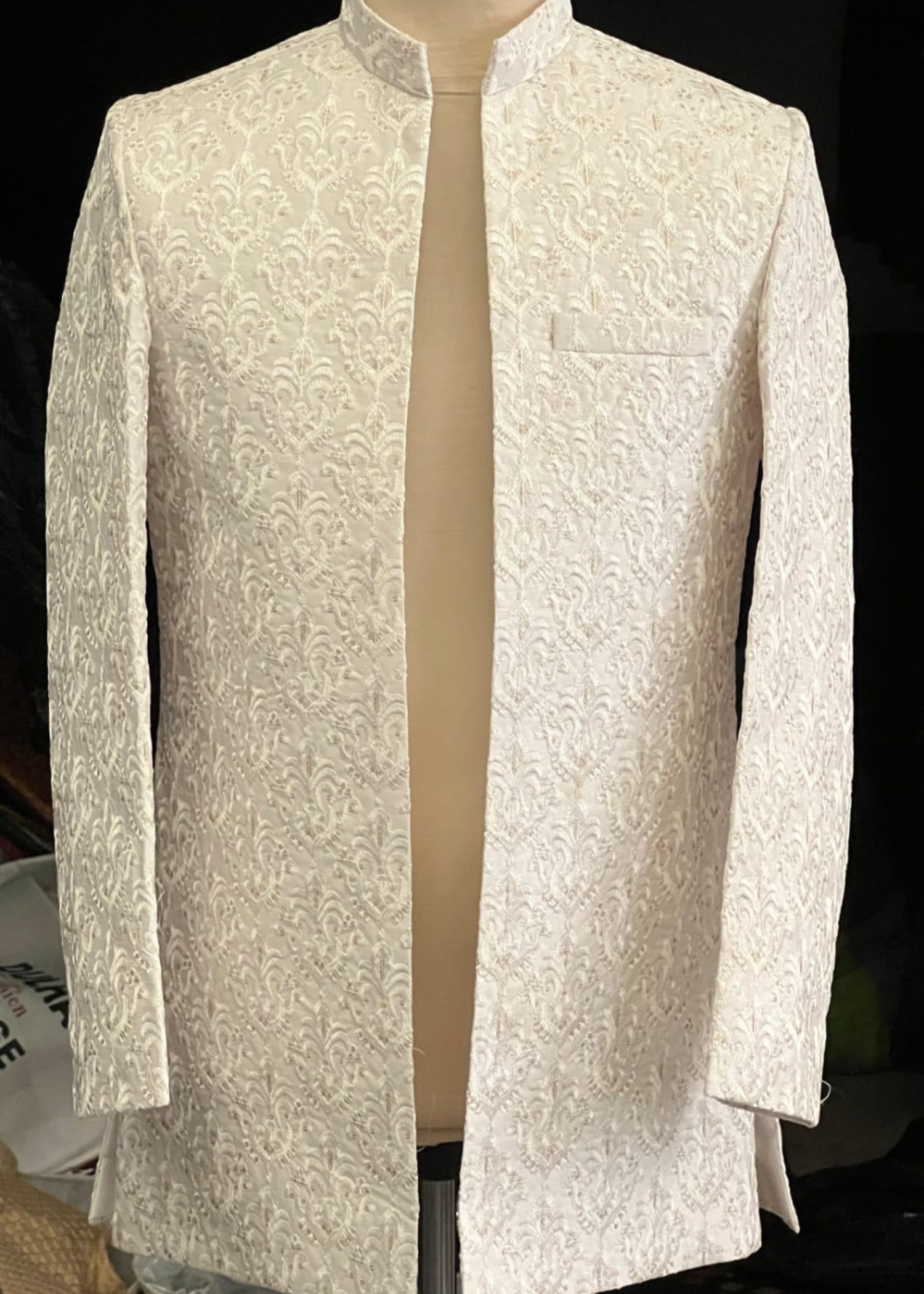 silk Prince Coat in White