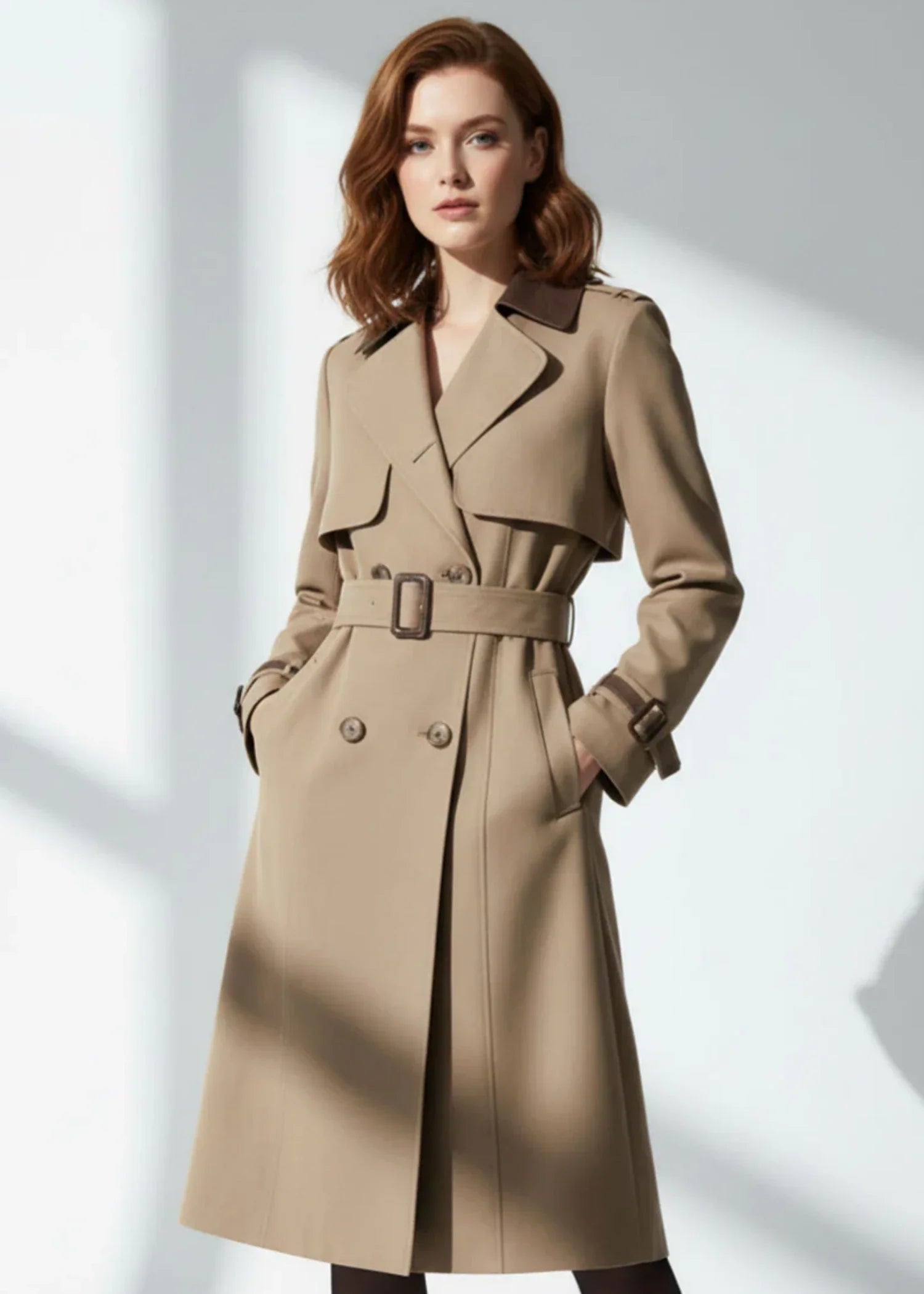 cotton Coat in Camel brown