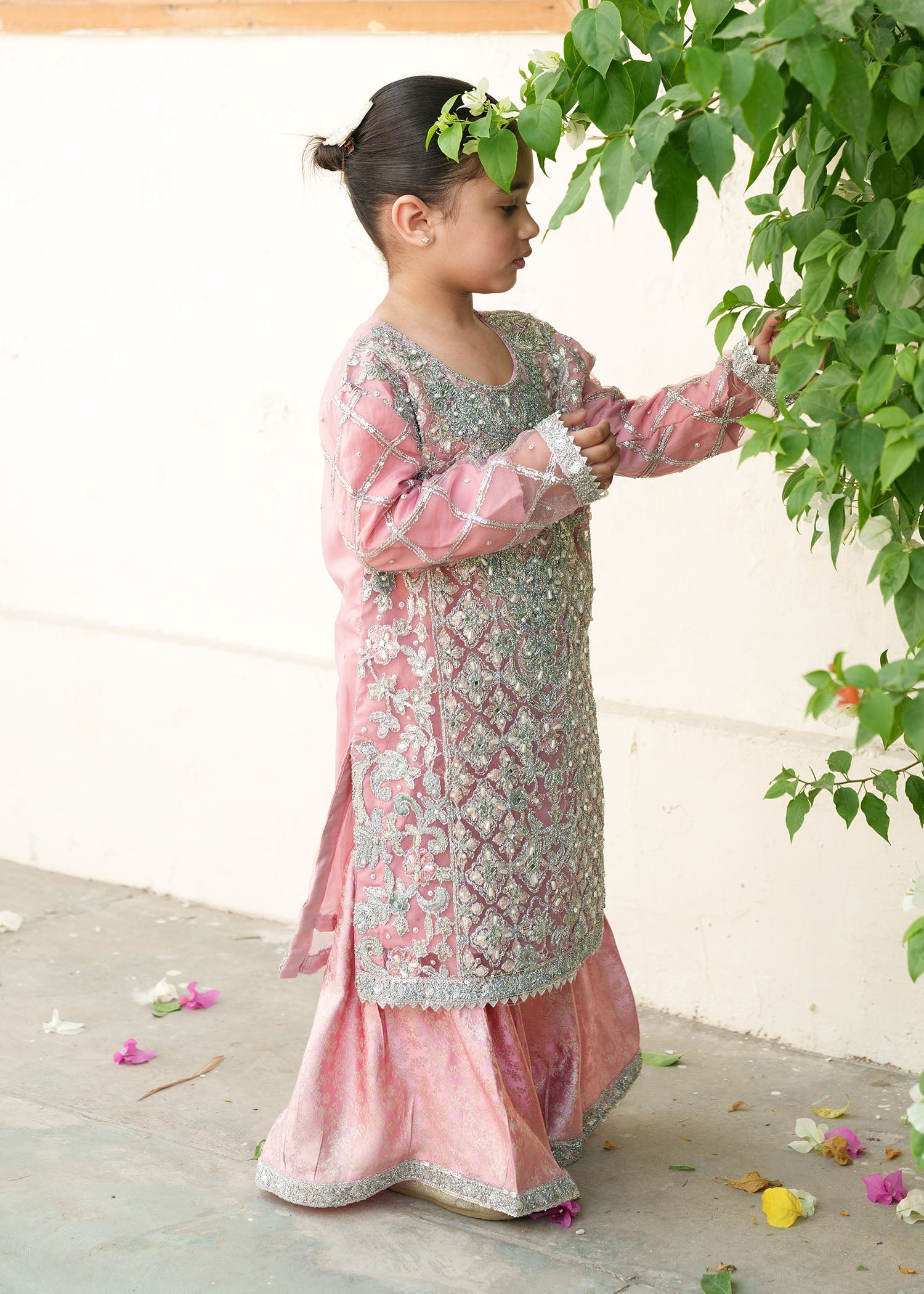 chiffon Gharara in Pink