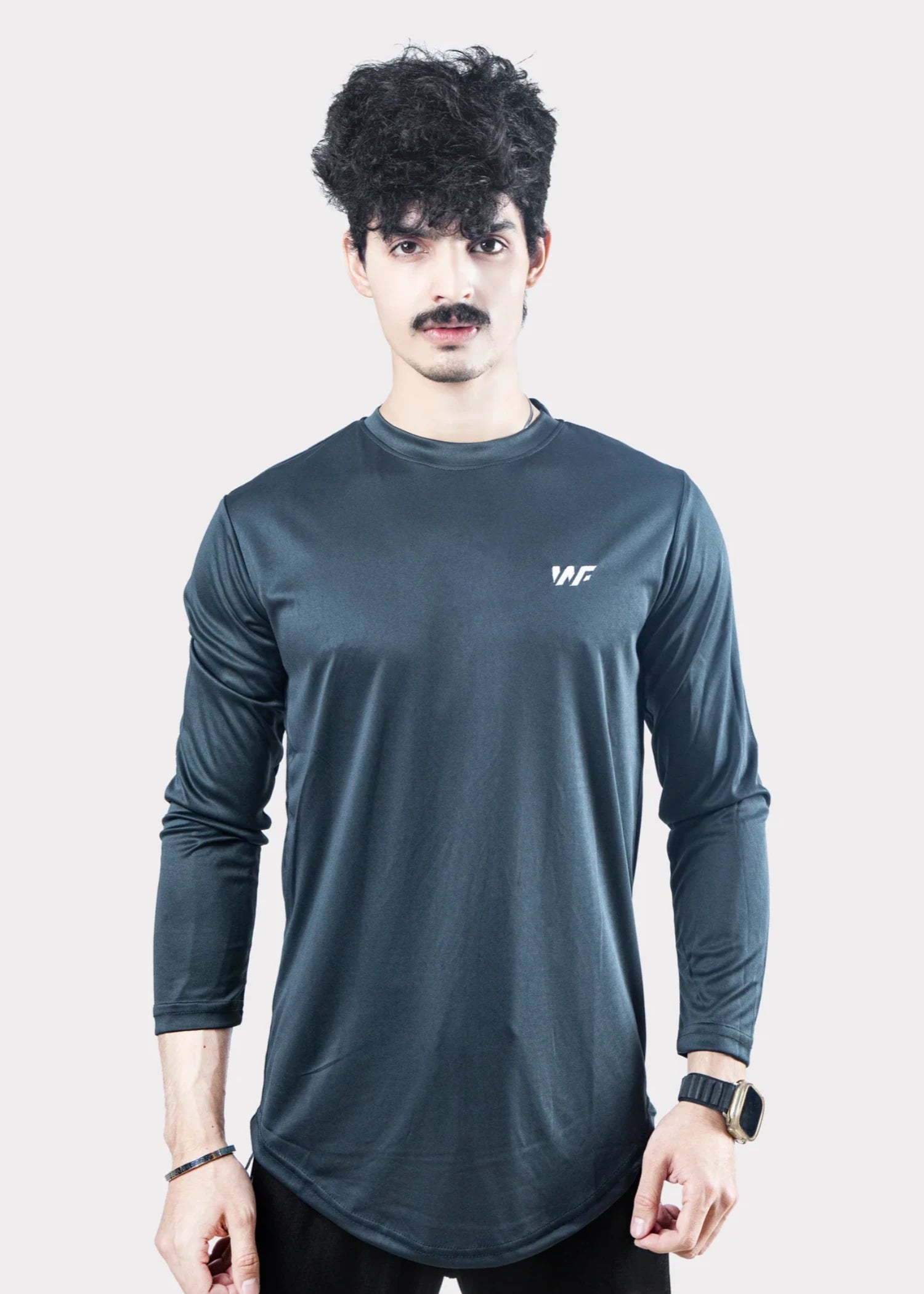 fleece T Shirt in Smoke grey