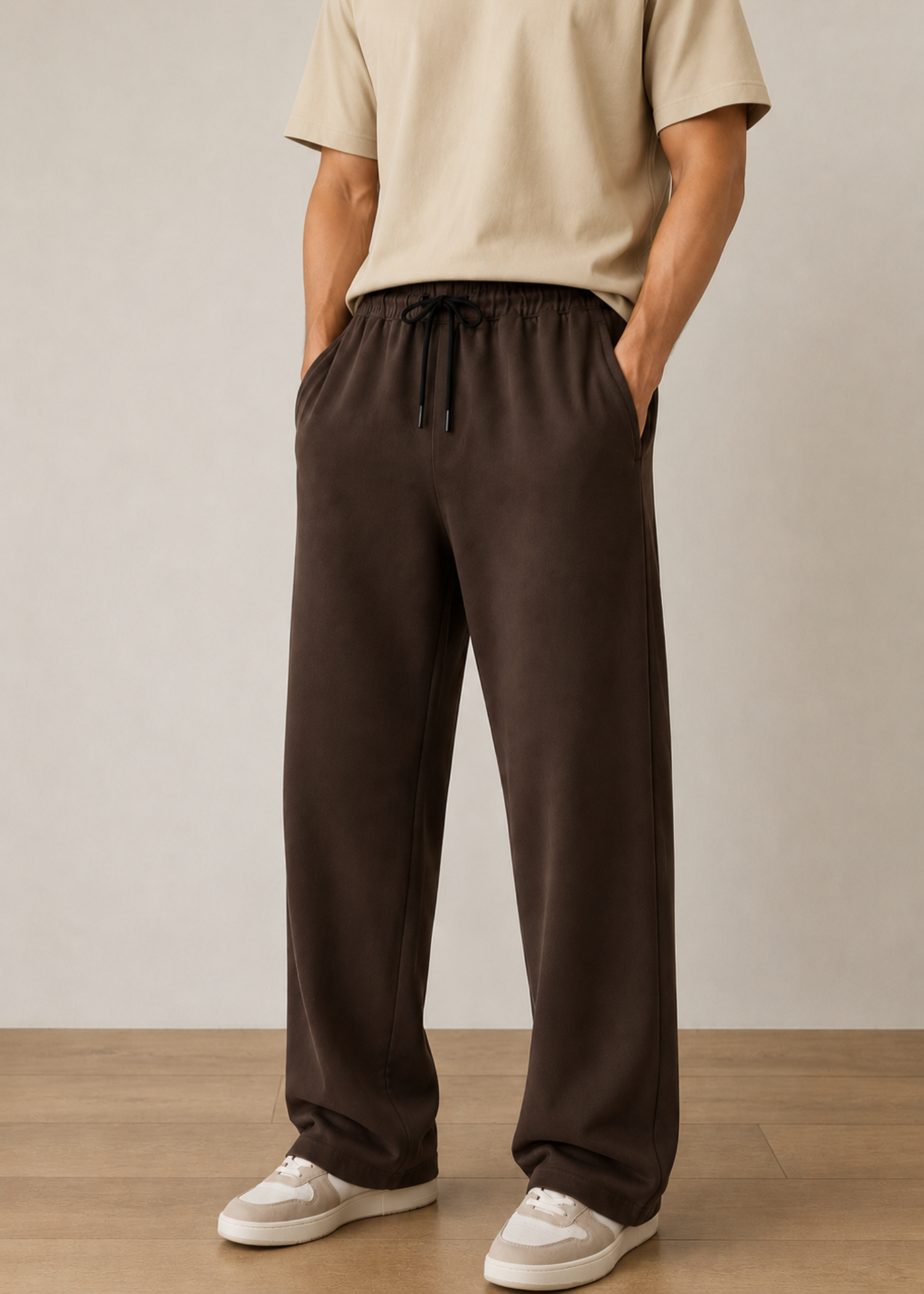 cotton jersey Trousers in Chocolate brown