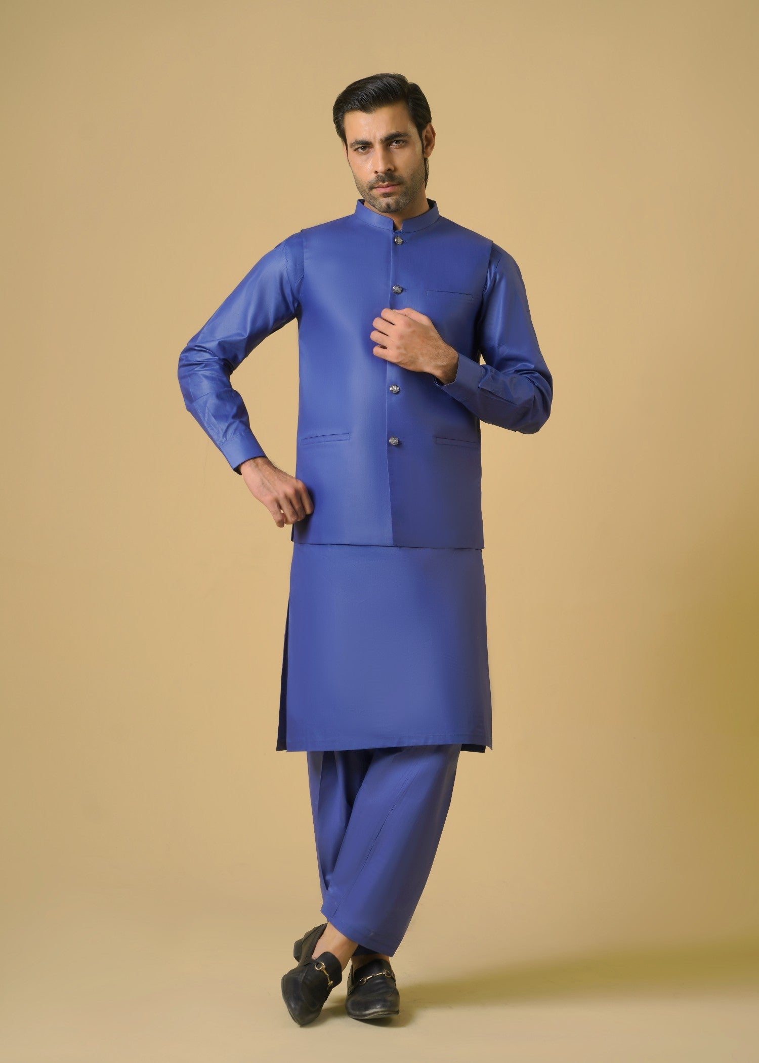 cotton Waistcoat in Royal blue