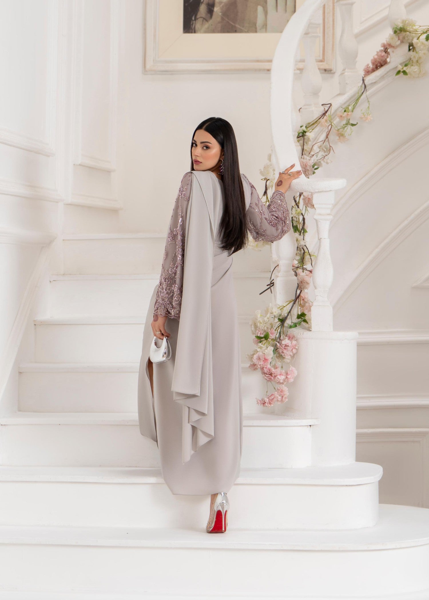 georgette Dress in Grey