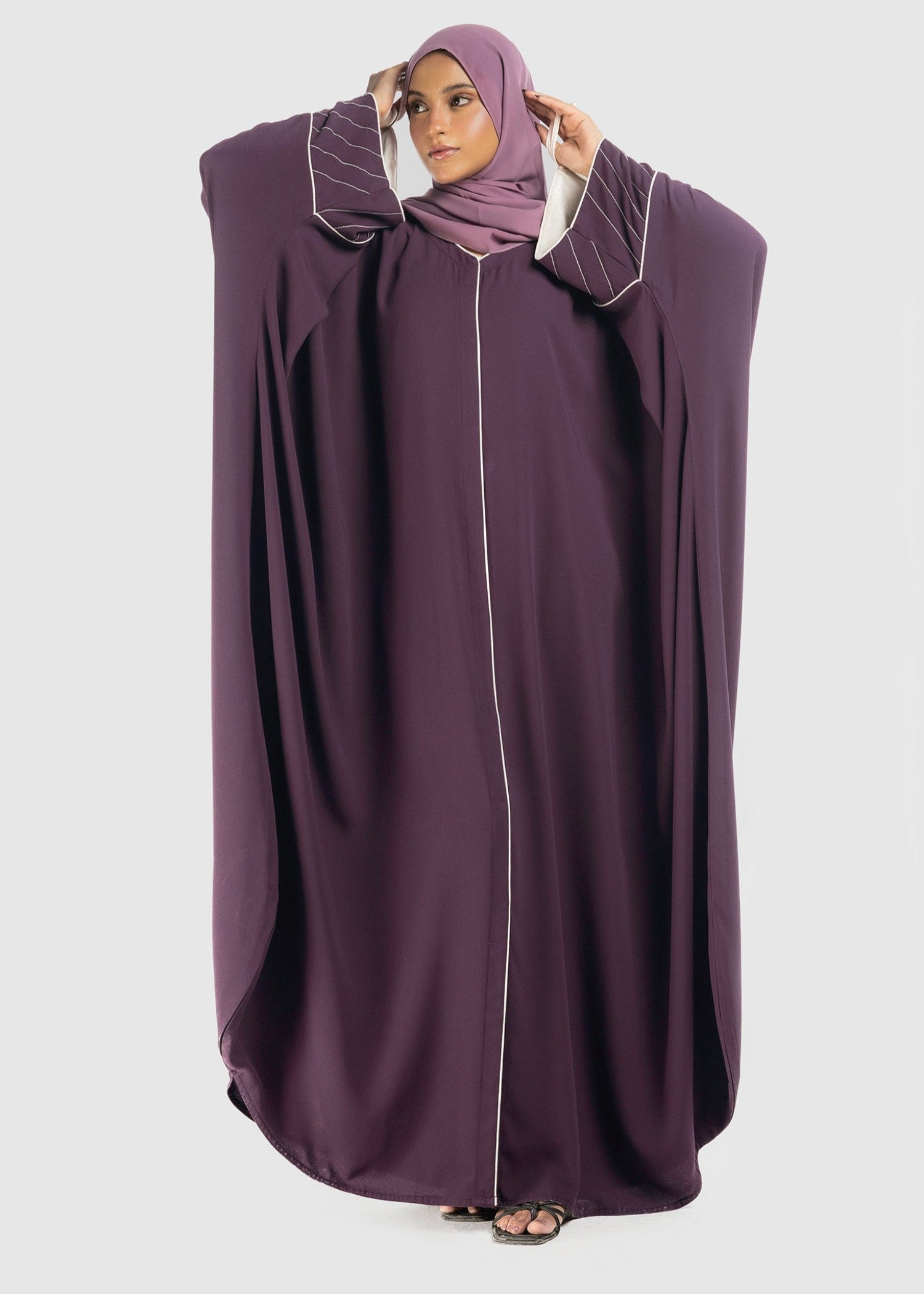 polyester Abaya in Egg plant