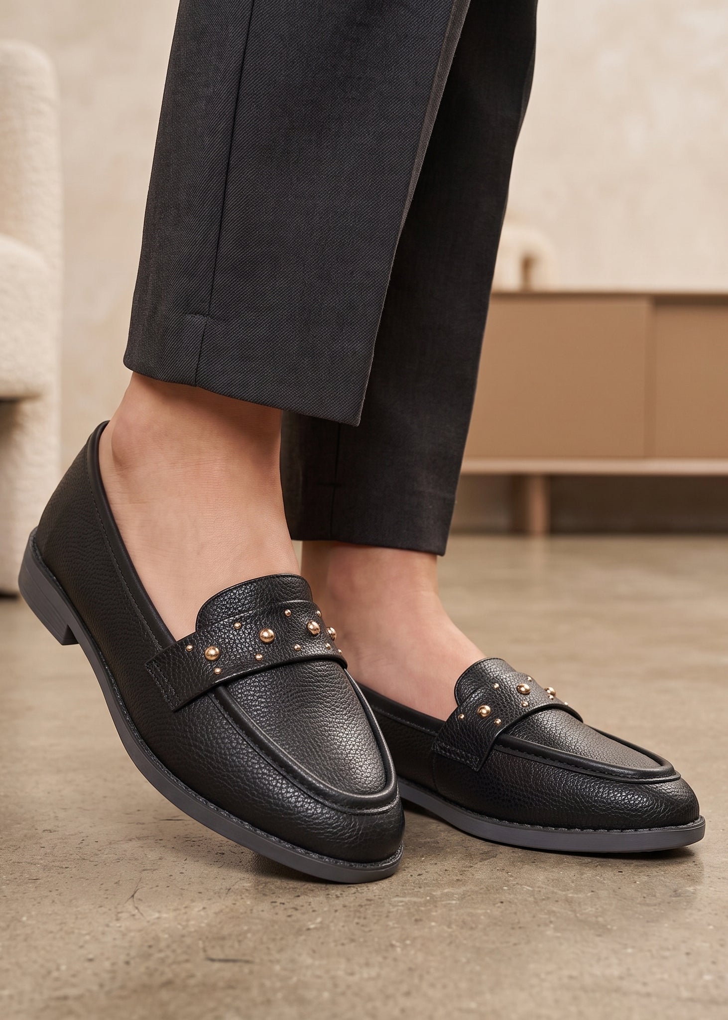 Loafers in Black by - High Quality Women Loafers RLR9842