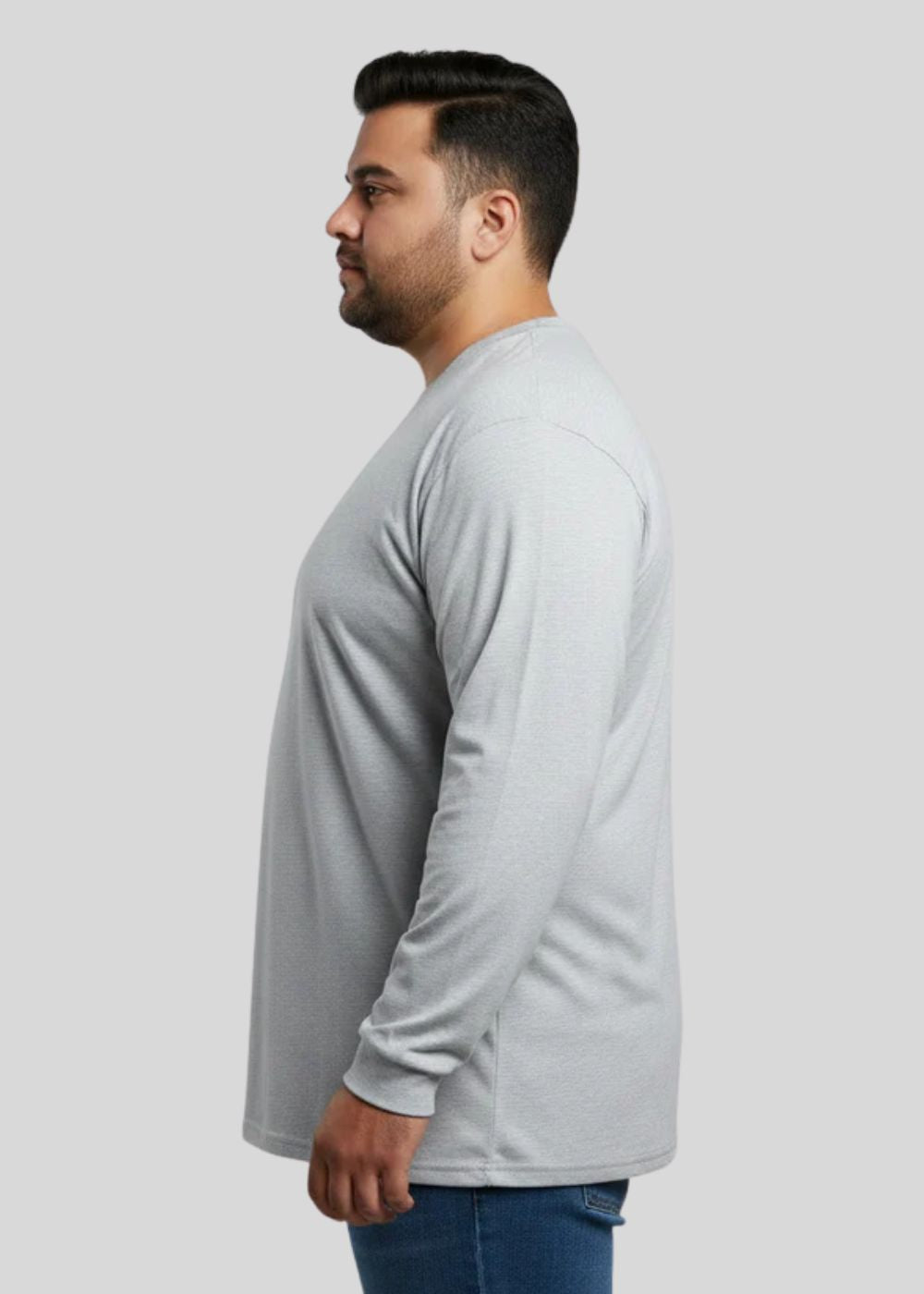 cotton jersey T Shirt in Light grey