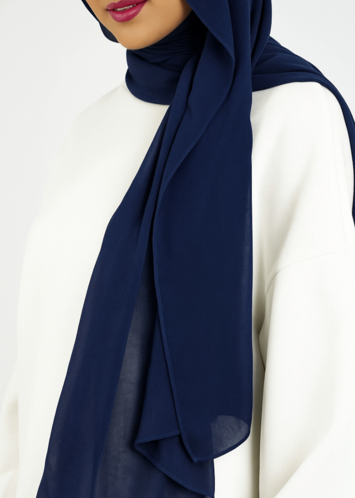 chiffon Hijab in Dark blue