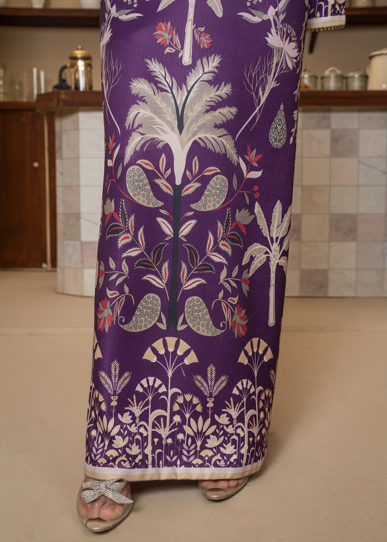 pashmina Kaftan in Dark violet