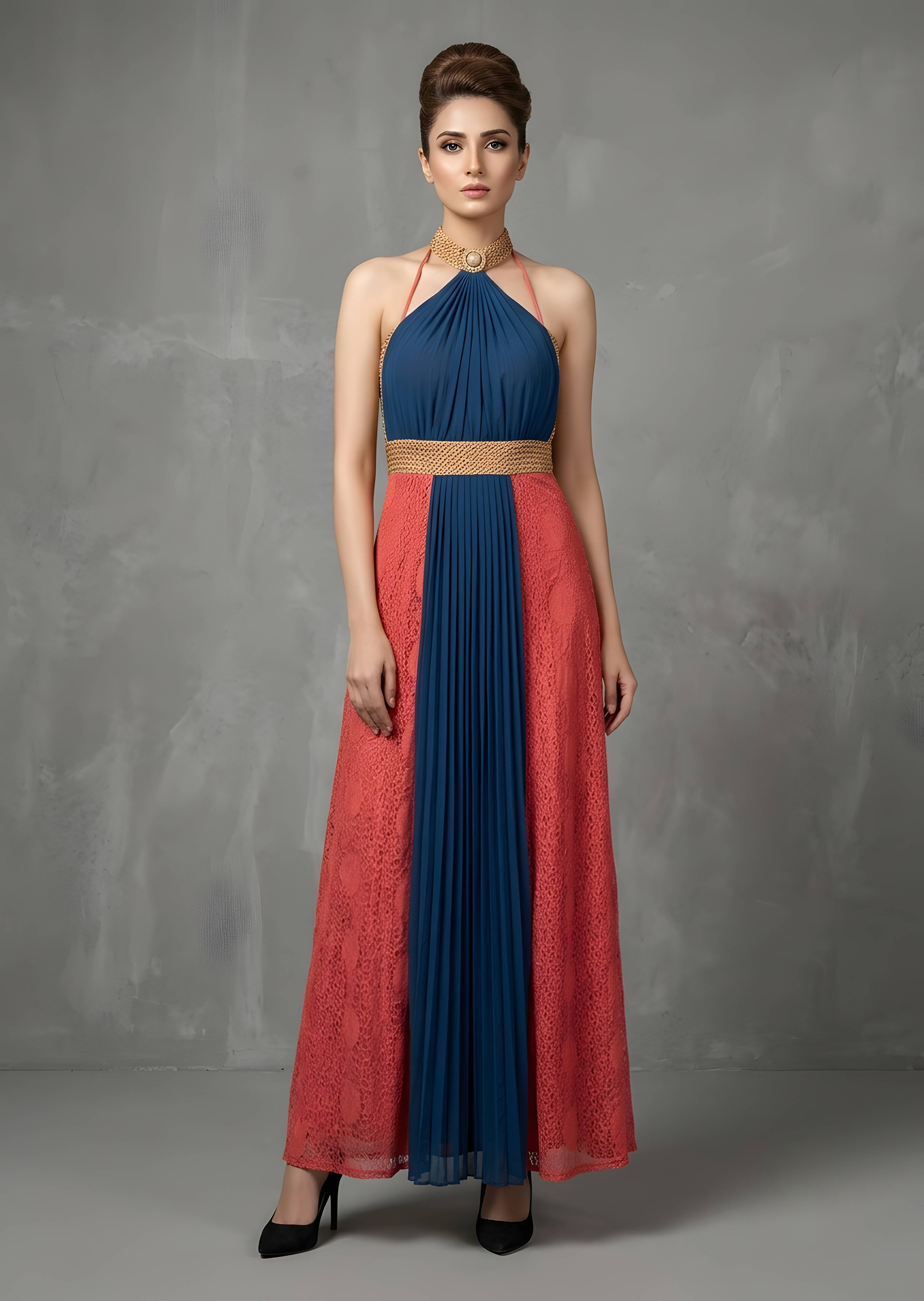 net Dress in Sapphire blue
