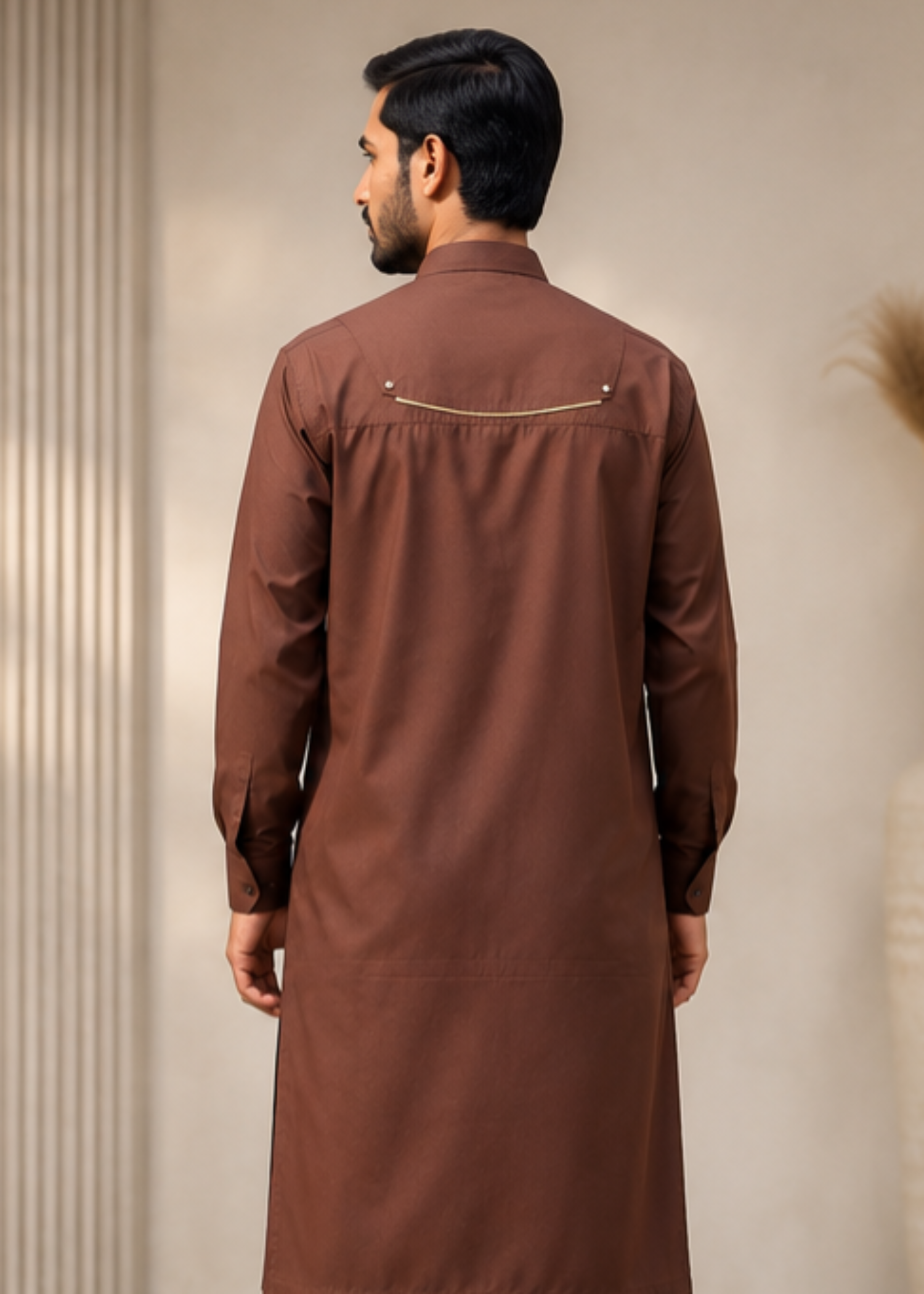 wash & wear Shalwar Kameez in Brown