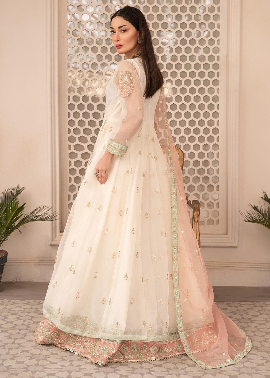 organza Angrakha in Off-white