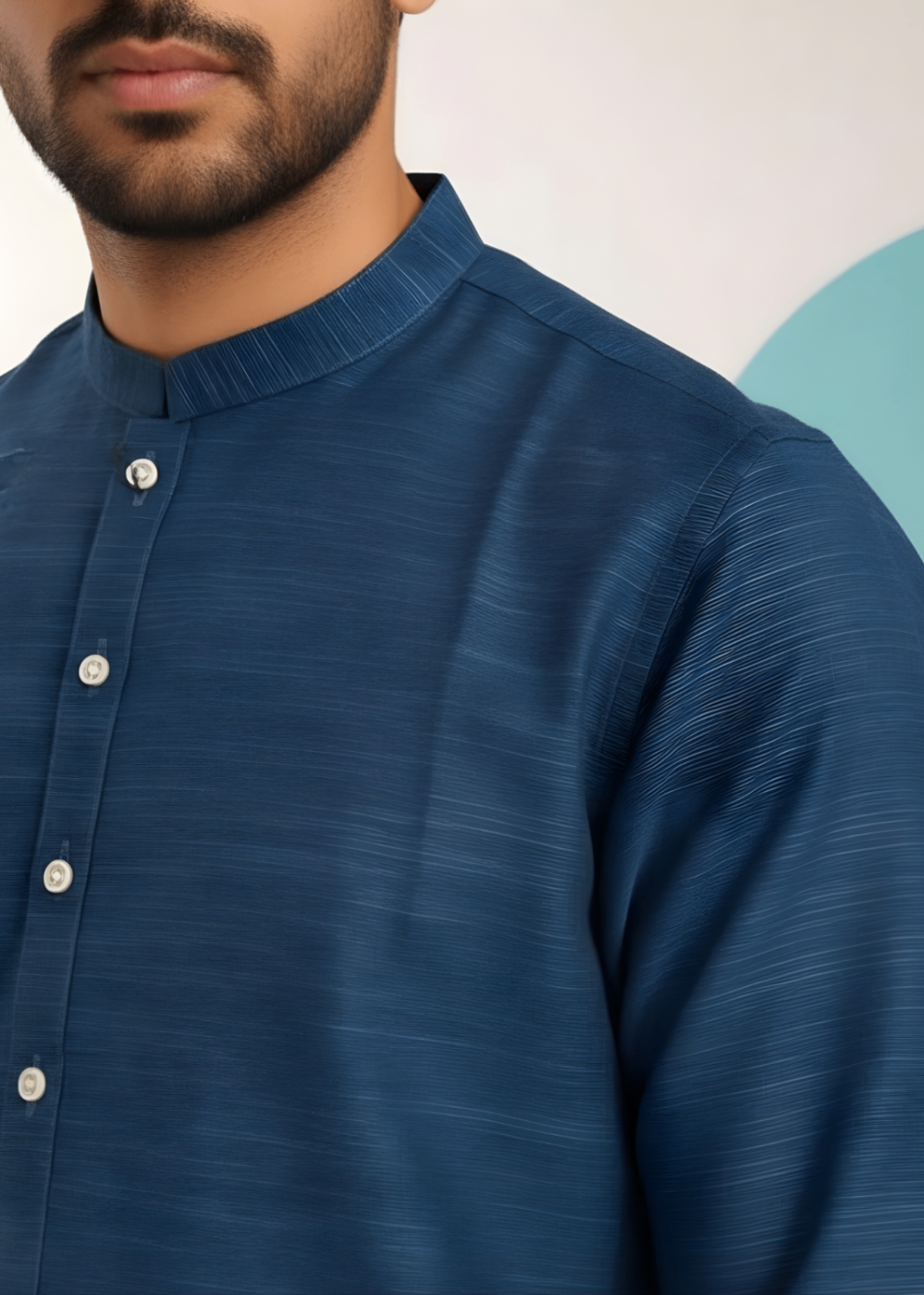 cotton linen Kurta in Moonlight blue