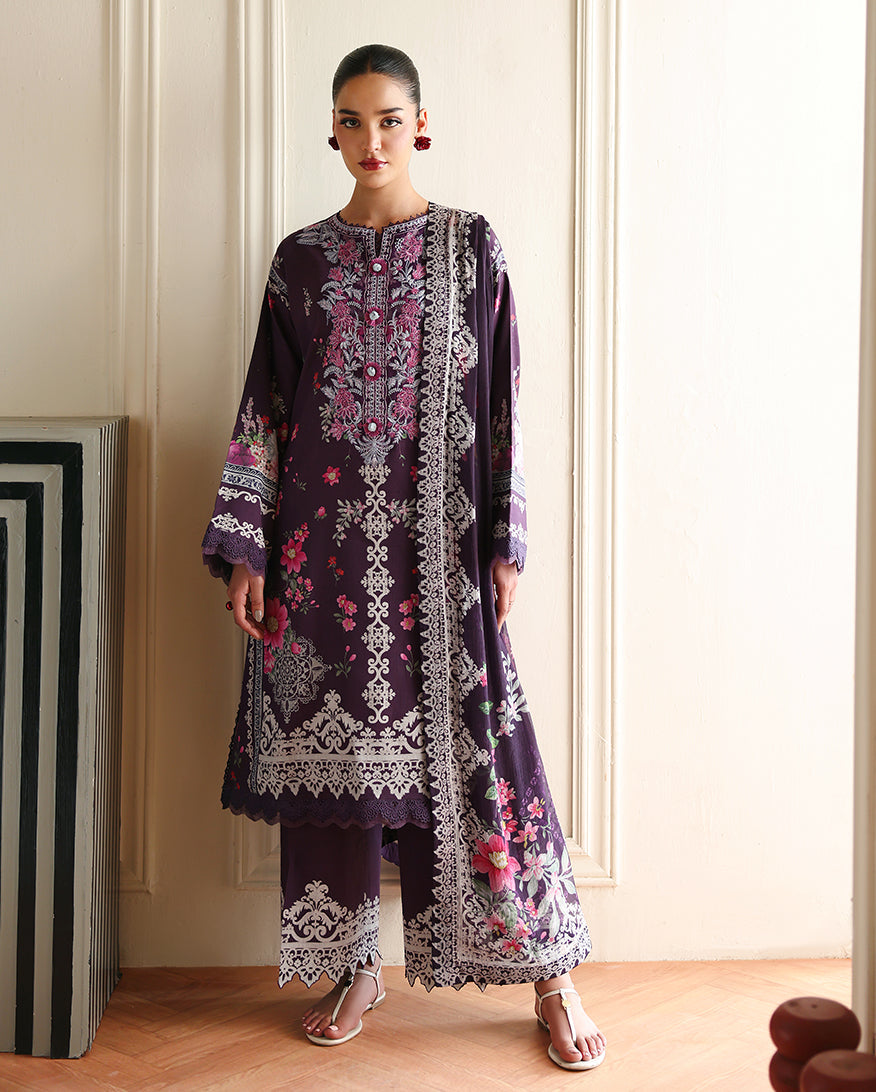 Eclat Garden Printed Lawn – Poppy bloom