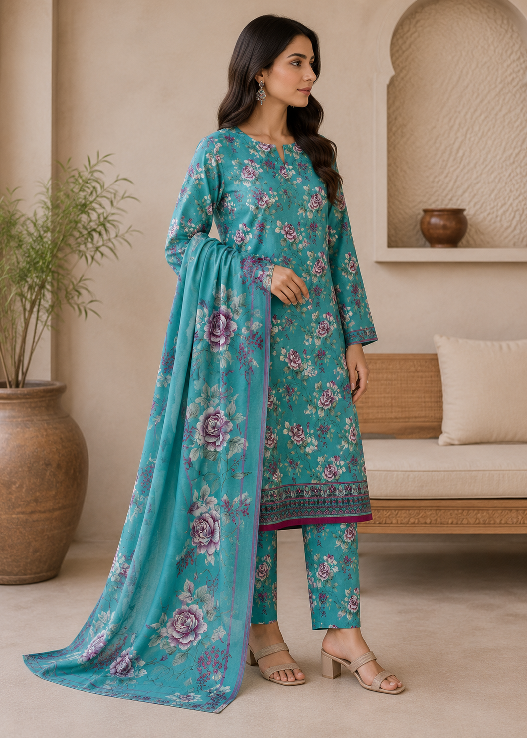 cotton Unstitched in Parrot green