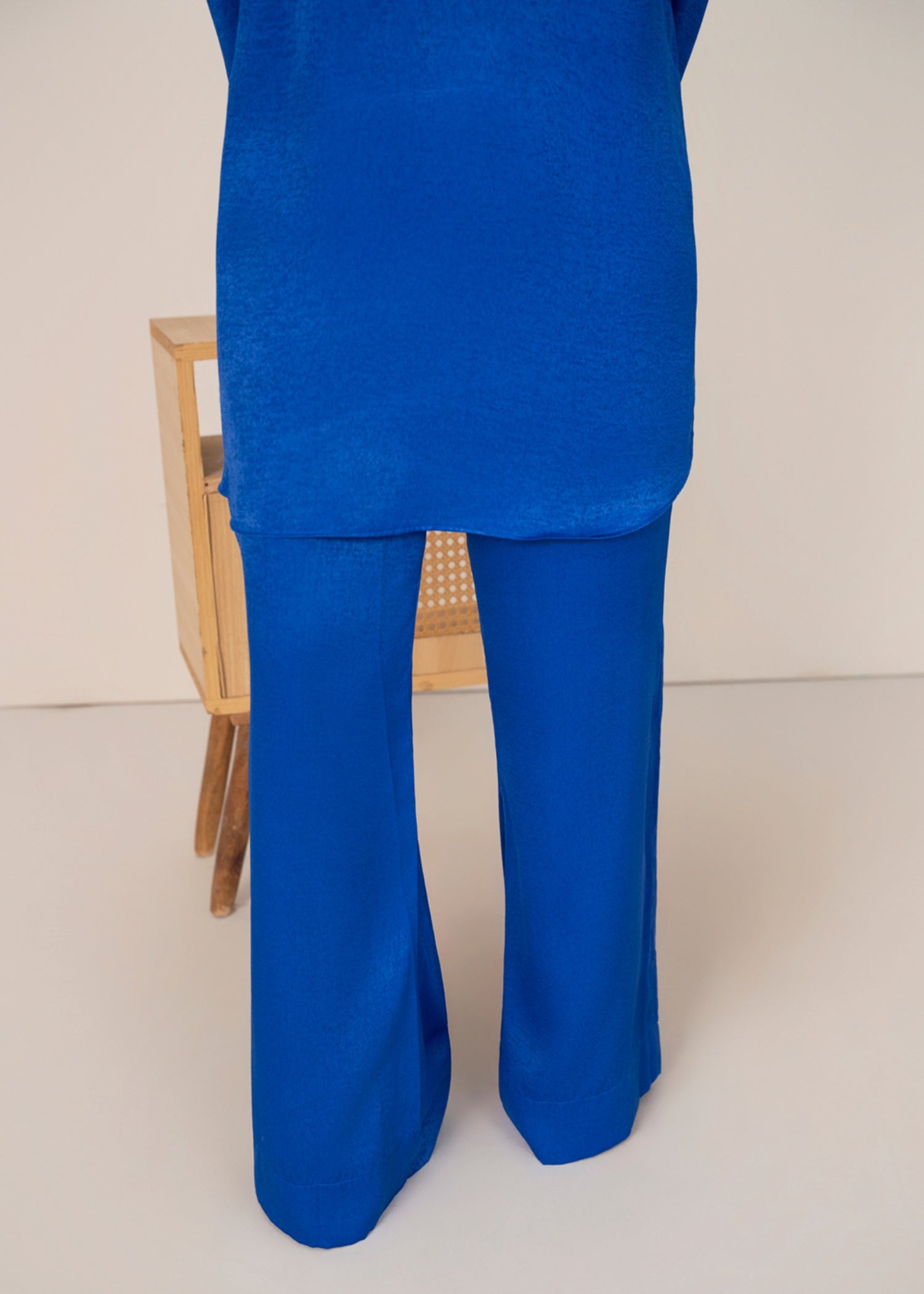 silk satin velvet Co ord Sets in Sapphire blue