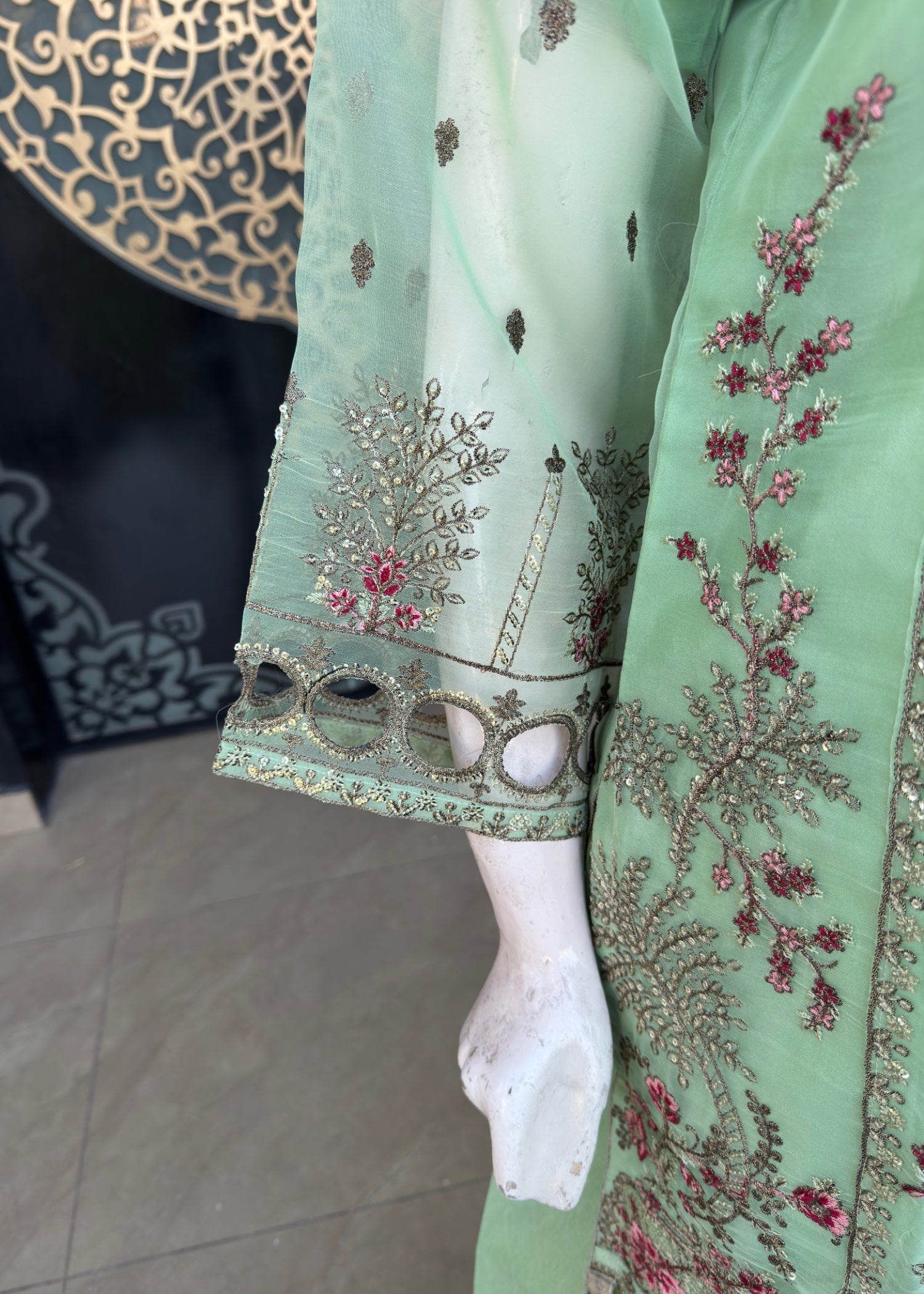 organza Sharara in Green