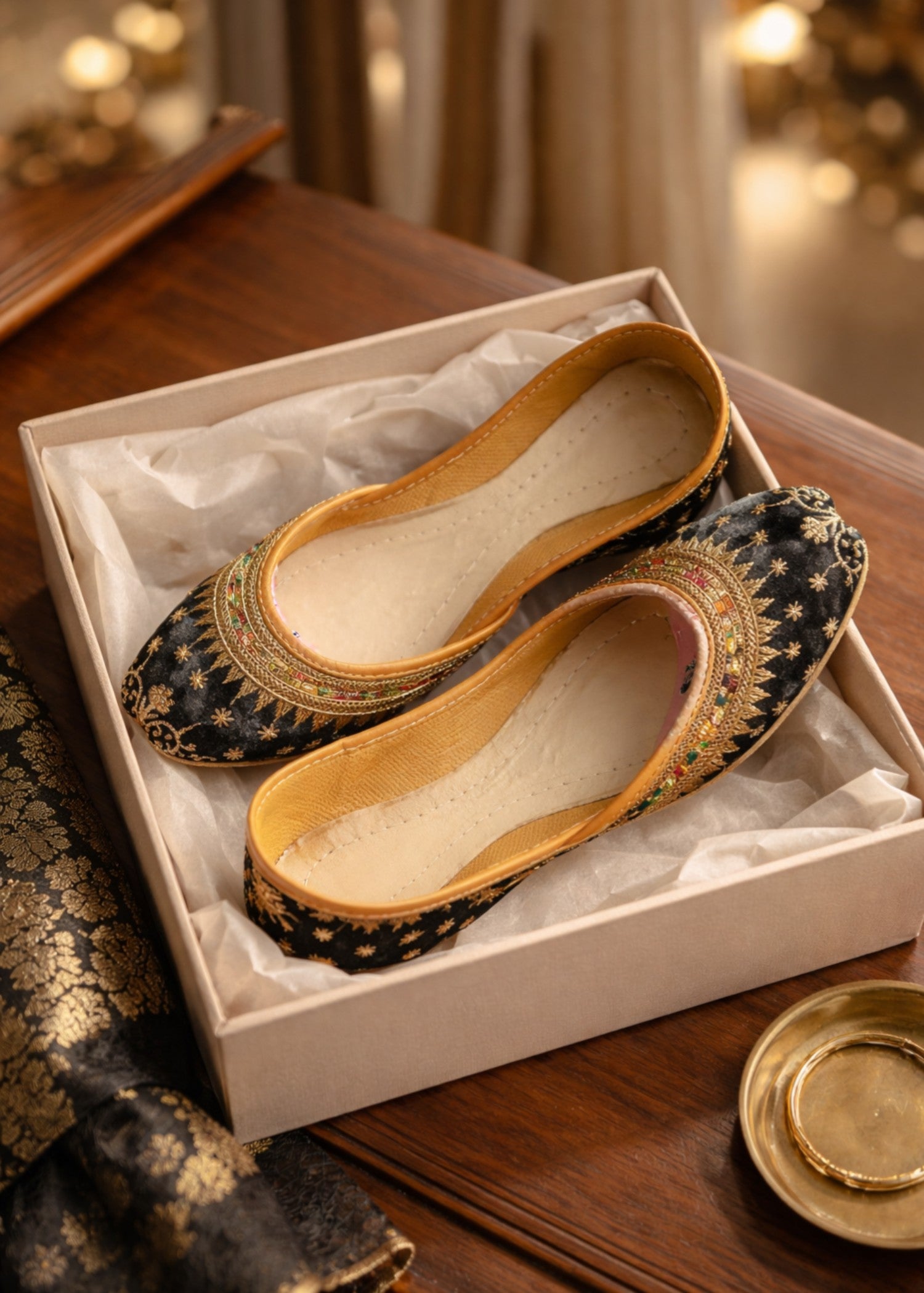 Khussa in Navy blue by - High Quality Women Khussa KFI8577