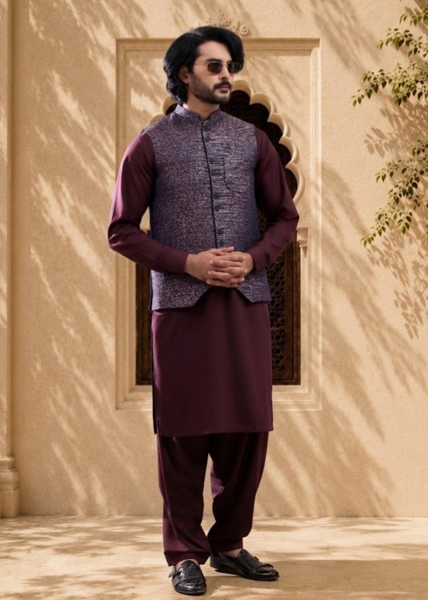 suiting Waistcoat in Deep purple by The Great Masters (TGM)