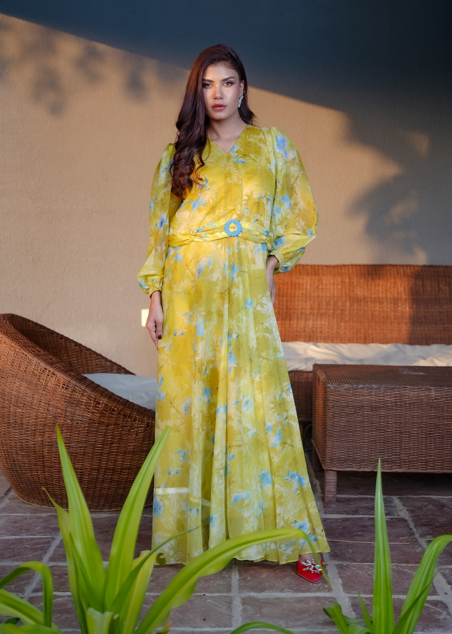 silk charmeuse Maxi in Mellow yellow