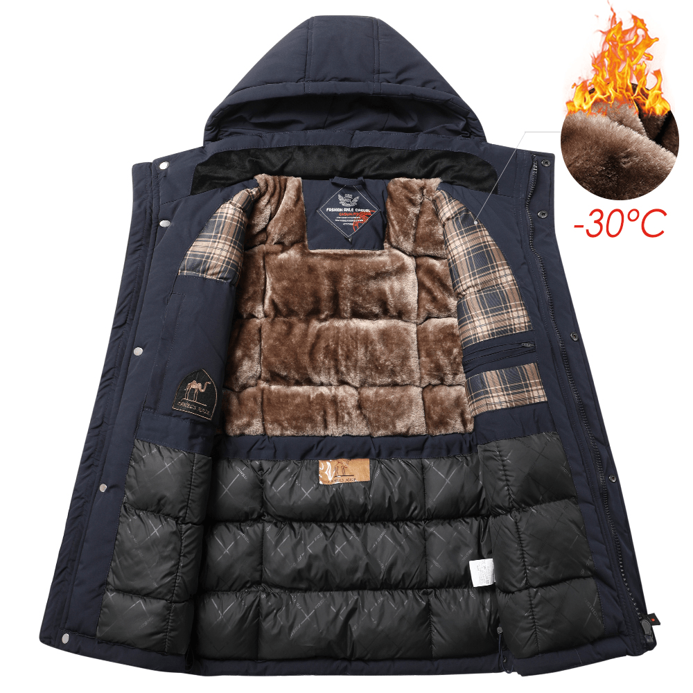 Casual Long Thick Fleece Hooded Waterpro