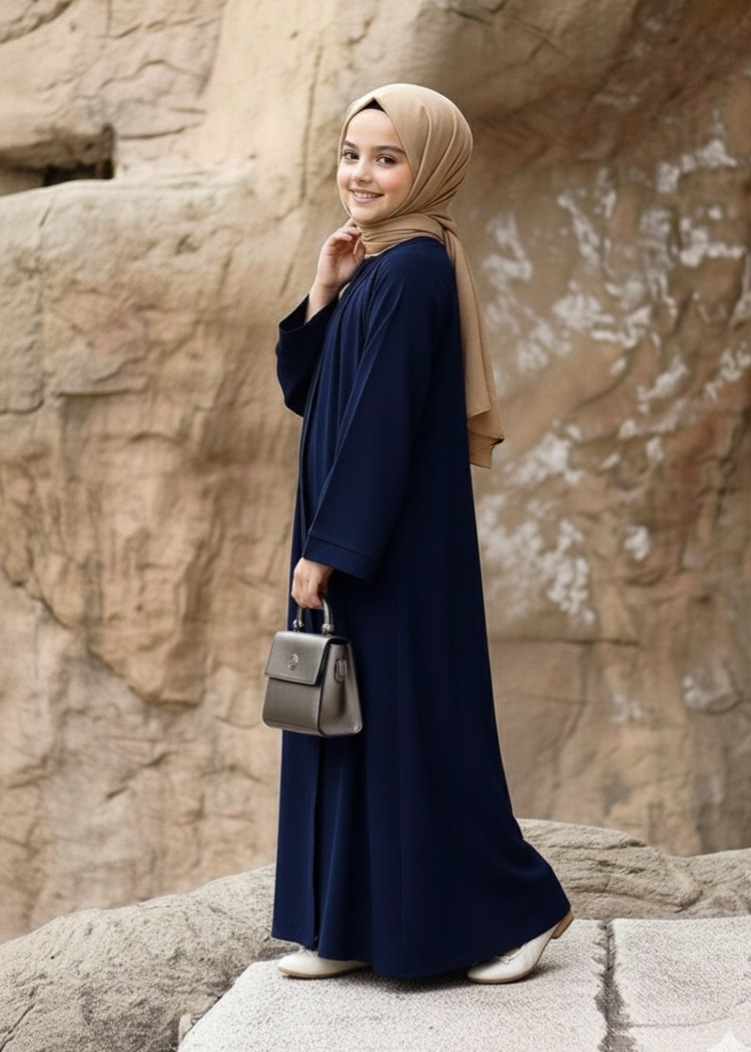 nidha Abaya in Yale blue
